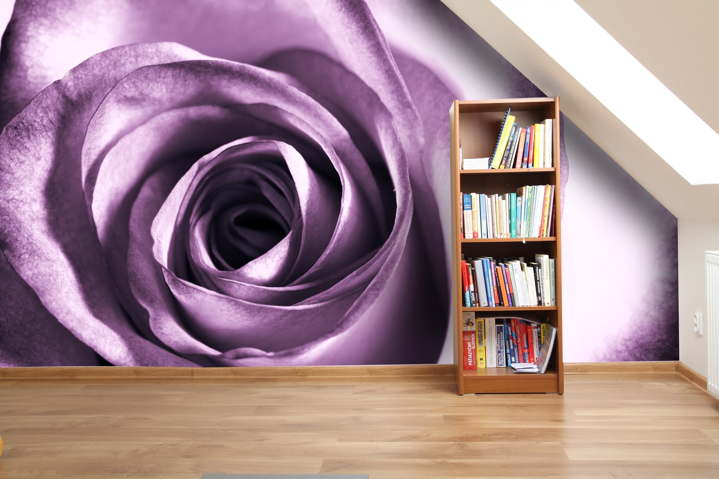 PVC Fototapete Purple Rose – ECO Wandbild Selbstklebende Tapete – 3D Vinyl Wandsticker XXL  SW028 - life-decor.de