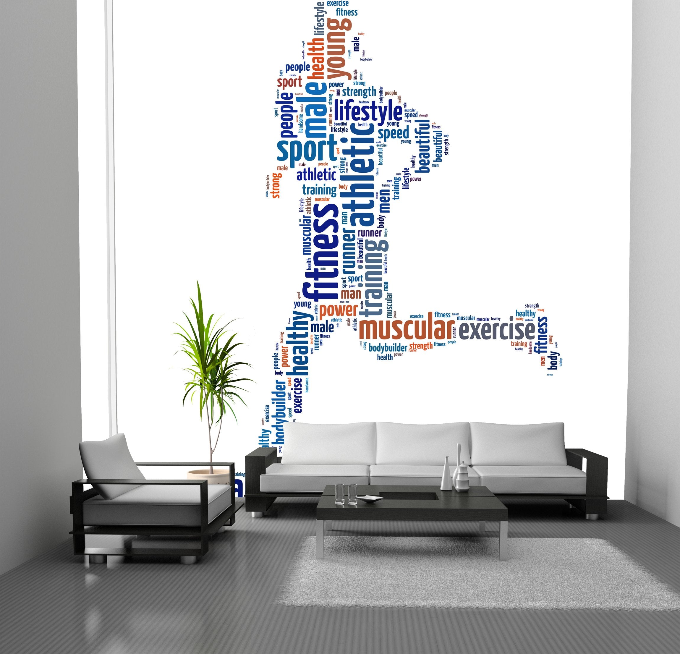 PVC Fototapete Man Running – ECO Wandbild Selbstklebende Tapete – 3D Vinyl Wandsticker XXL  SW143 - life-decor.de