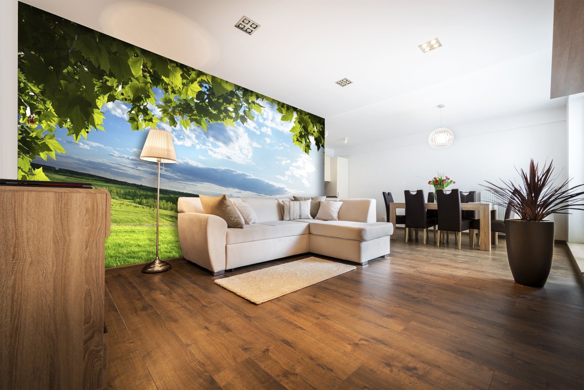 PVC Fototapete Spring Grass - ECO Wandbild Selbstklebende Tapete - 3D Vinyl Wandsticker XXL  SW270