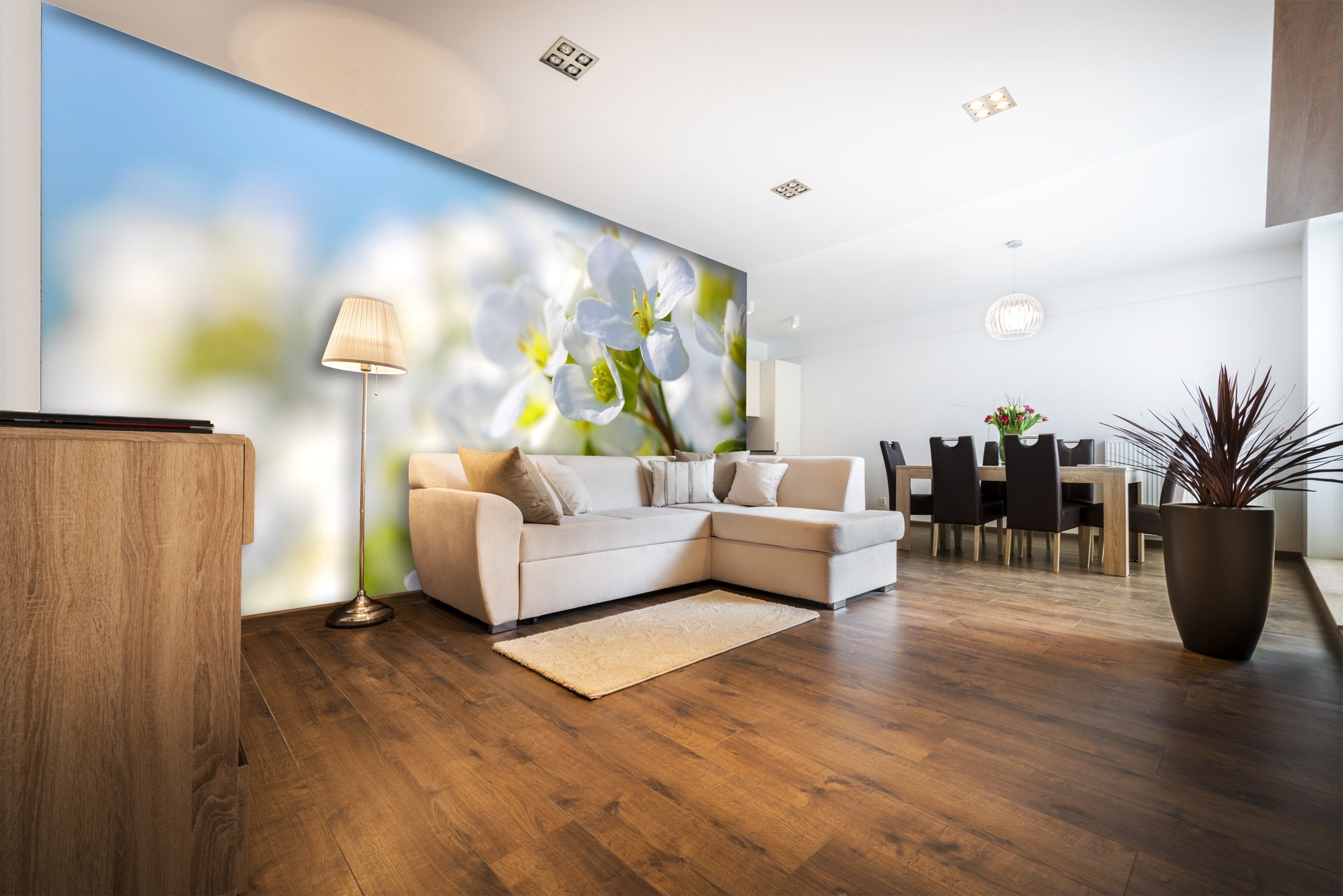 PVC Fototapete Spring Flowers - ECO Wandbild Selbstklebende Tapete - 3D Vinyl Wandsticker XXL  SW156