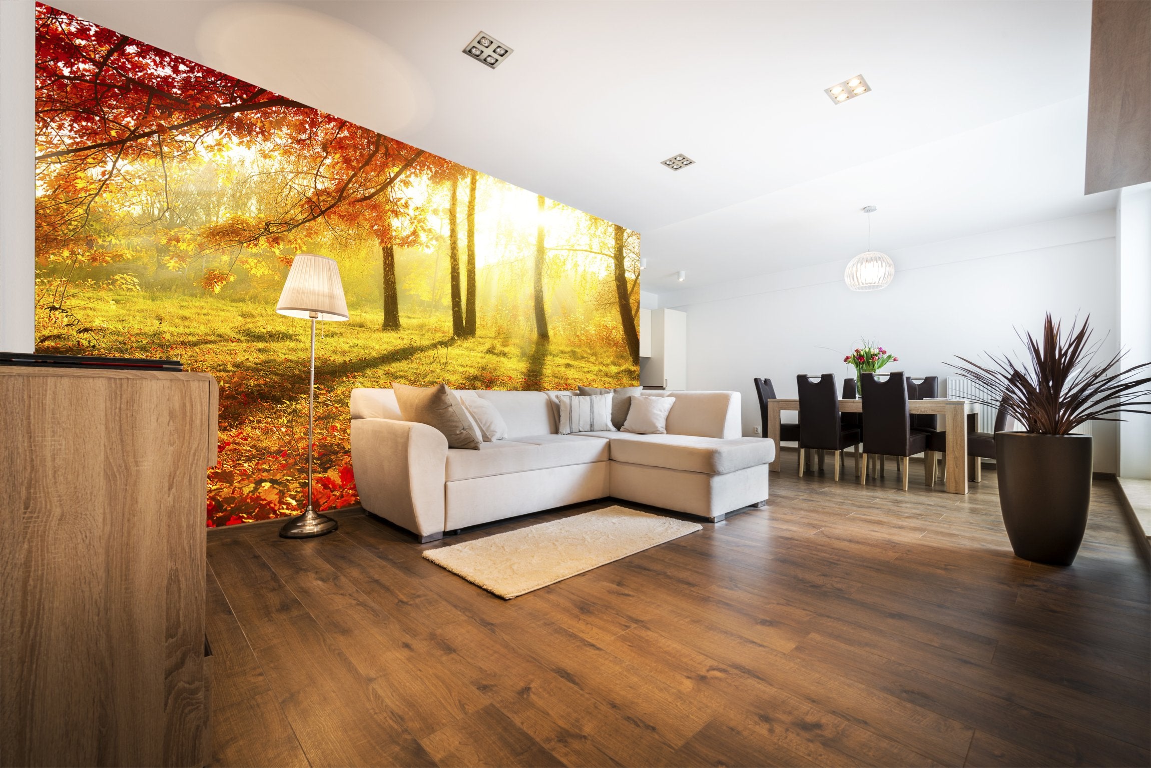 PVC Fototapete Autumnal Park – ECO Wandbild Selbstklebende Tapete – 3D Vinyl Wandsticker XXL  SW093 - life-decor.de