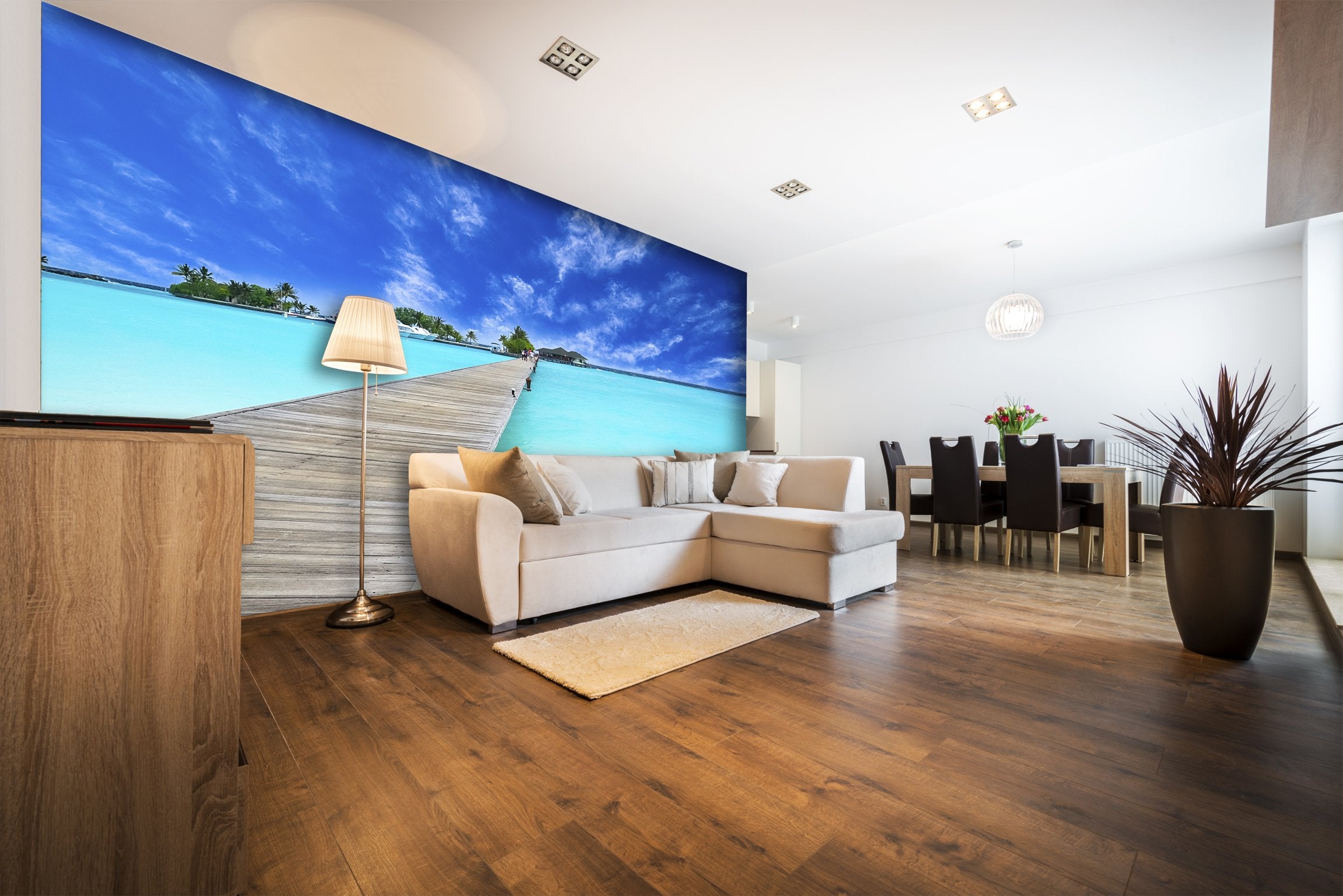 PVC Fototapete Path To Beautiful Island - ECO Wandbild Selbstklebende Tapete - 3D Vinyl Wandsticker XXL  SW237