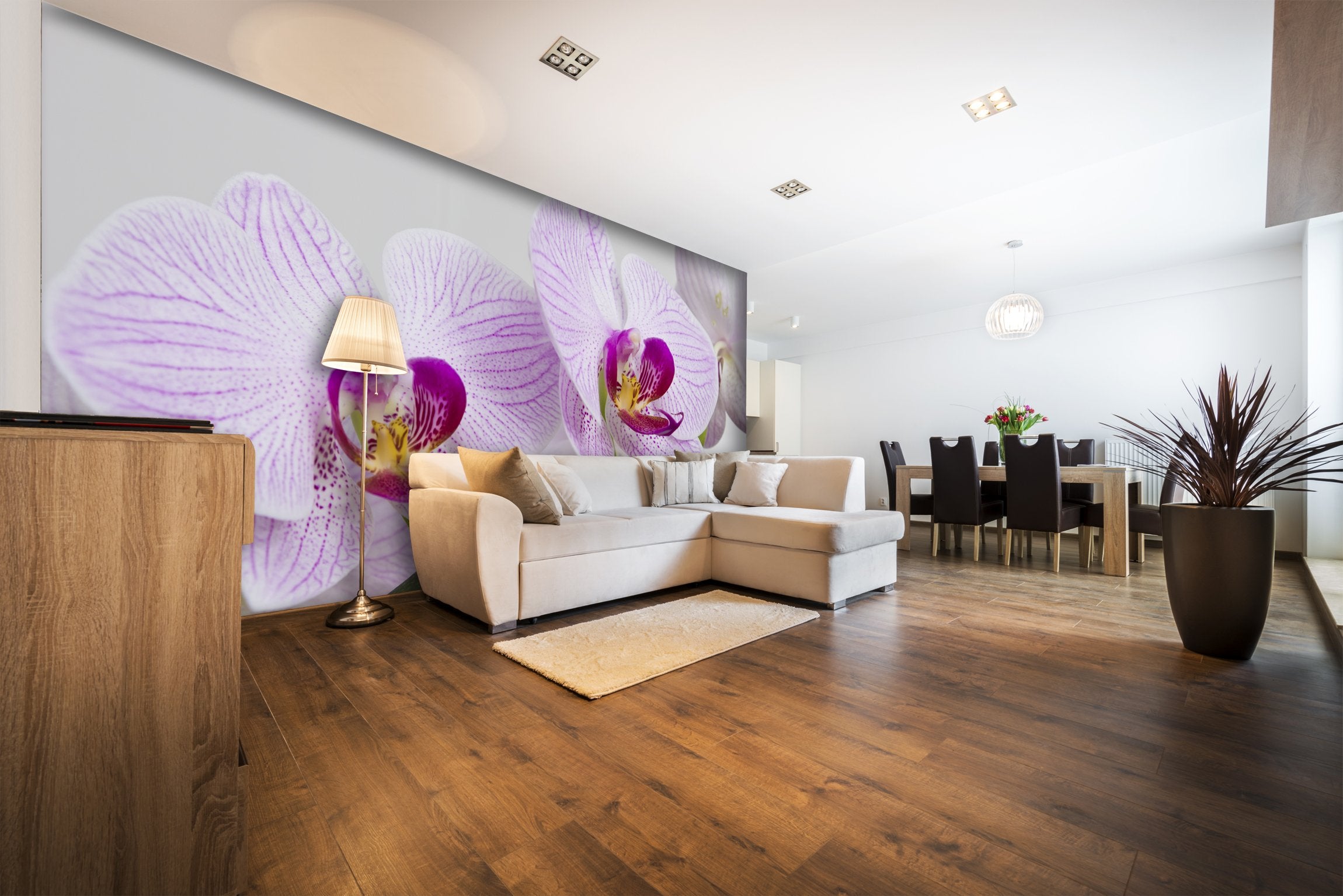 PVC Fototapete Flowers Orchids - ECO Wandbild Selbstklebende Tapete - 3D Vinyl Wandsticker XXL  SW092