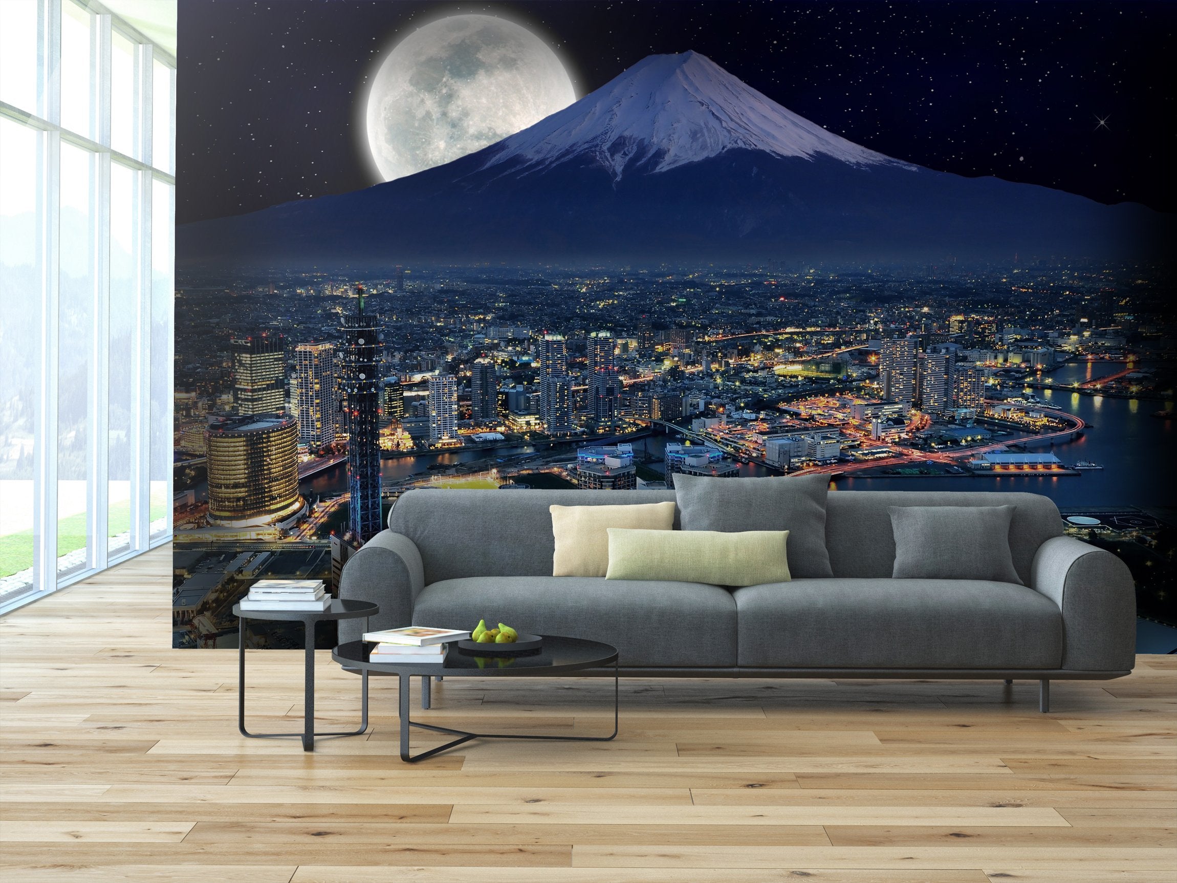 PVC Fototapete Yokohama City - ECO Wandbild Selbstklebende Tapete - 3D Vinyl Wandsticker XXL  SW039
