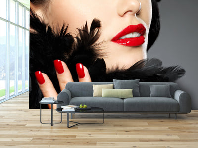 PVC Fototapete Fashion Red Nails – ECO Wandbild Selbstklebende Tapete – 3D Vinyl Wandsticker XXL  SW141 - life-decor.de