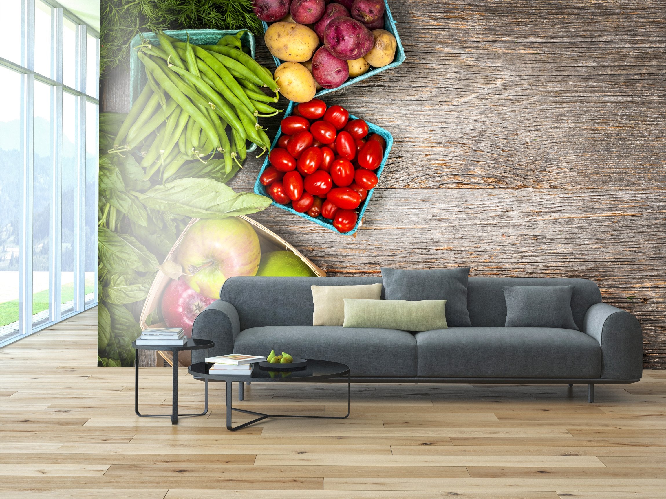 PVC Fototapete Fruits And Vegetables - ECO Wandbild Selbstklebende Tapete - 3D Vinyl Wandsticker XXL  SW187