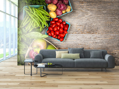 PVC Fototapete Fruits And Vegetables – ECO Wandbild Selbstklebende Tapete – 3D Vinyl Wandsticker XXL  SW187 - life-decor.de