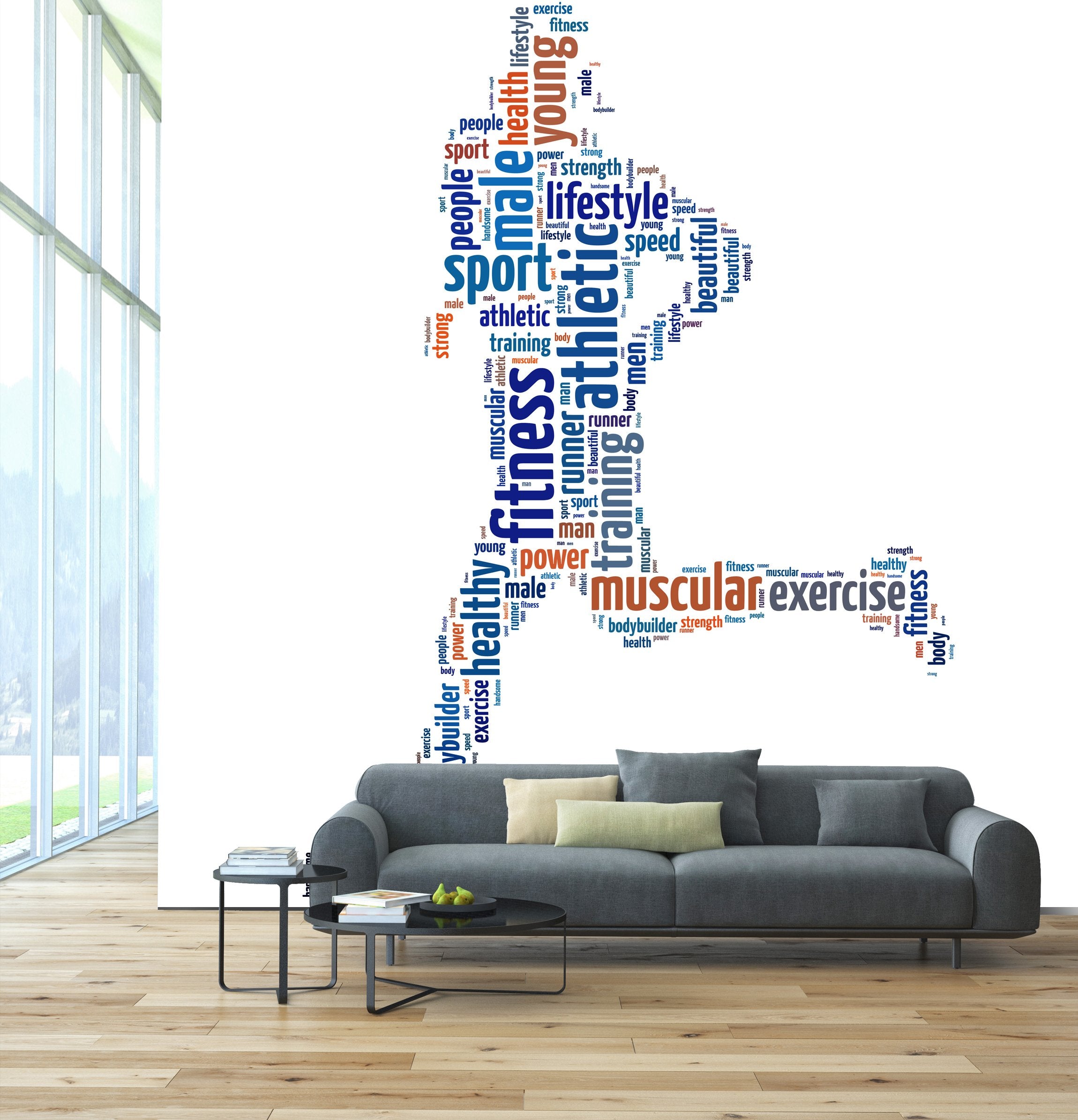 PVC Fototapete Man Running - ECO Wandbild Selbstklebende Tapete - 3D Vinyl Wandsticker XXL  SW143