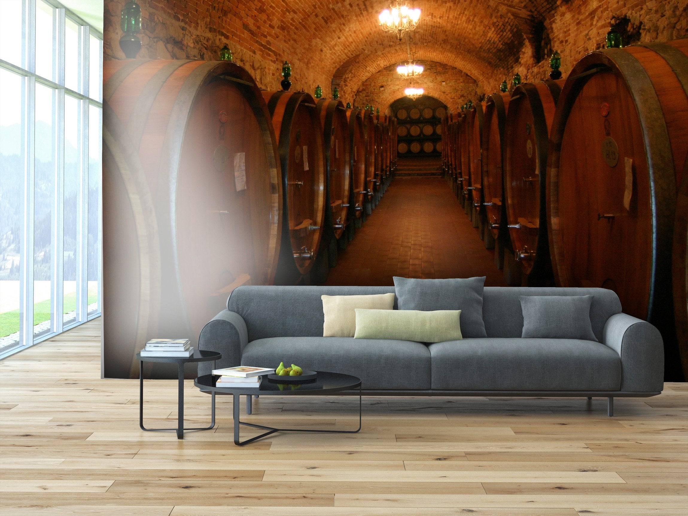 PVC Fototapete Winery Cellar - ECO Wandbild Selbstklebende Tapete - 3D Vinyl Wandsticker XXL  SW103