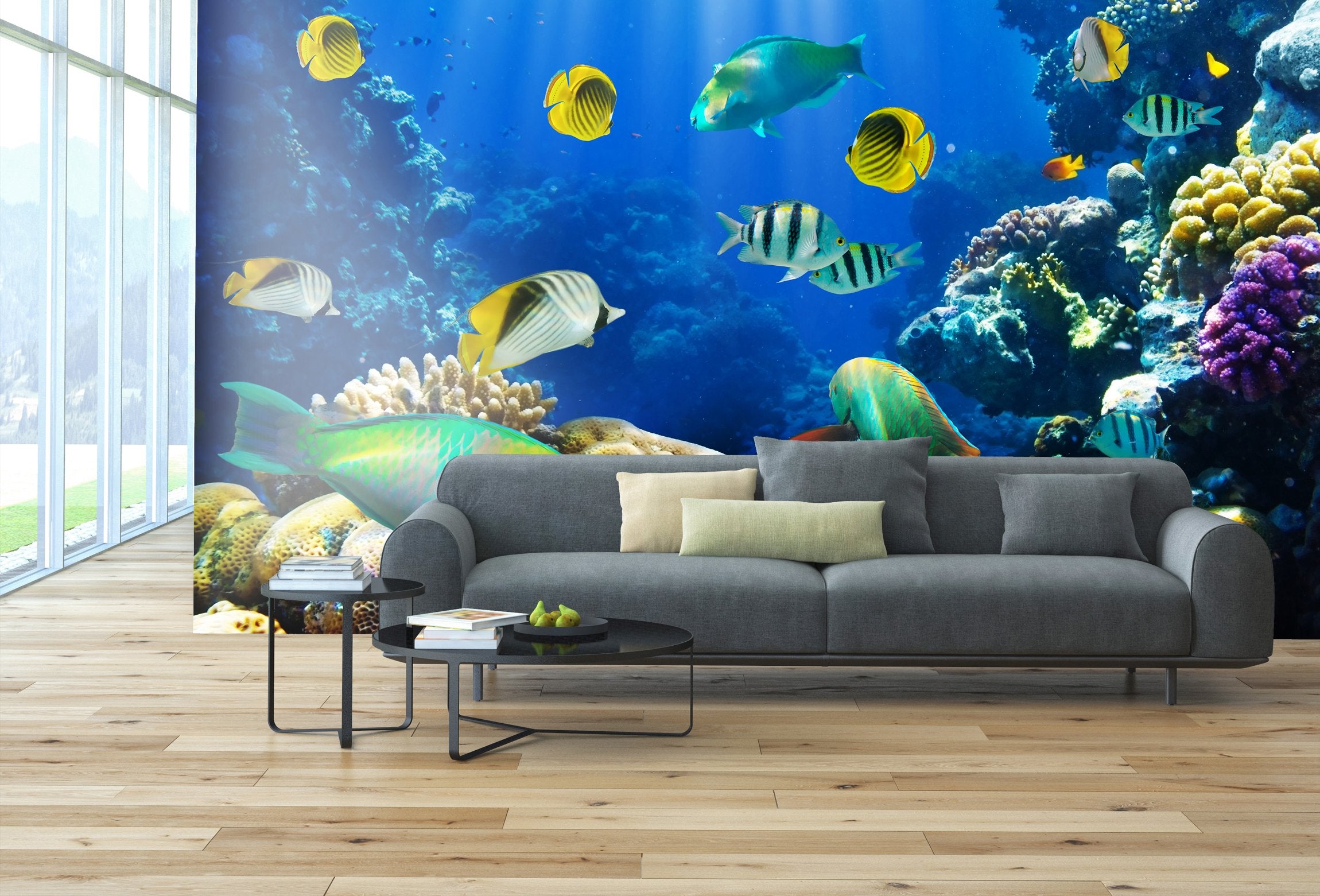 PVC Fototapete Coral Colony - ECO Wandbild Selbstklebende Tapete - 3D Vinyl Wandsticker XXL  SW113