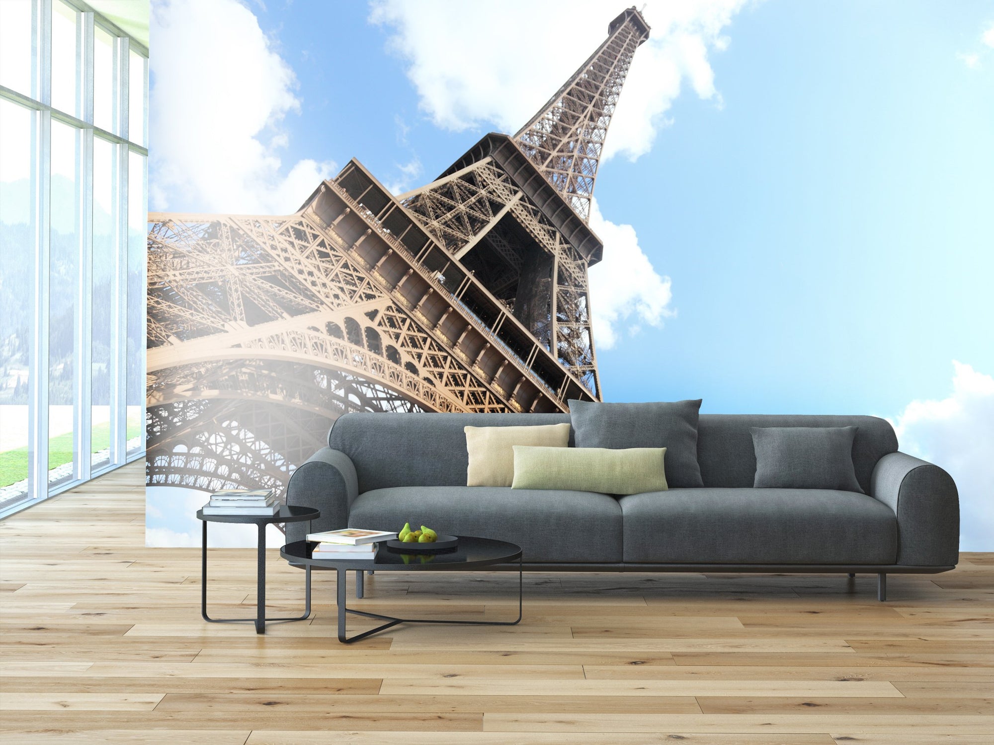 PVC Fototapete Eiffel Tower – ECO Wandbild Selbstklebende Tapete – 3D Vinyl Wandsticker XXL  SW012 - life-decor.de