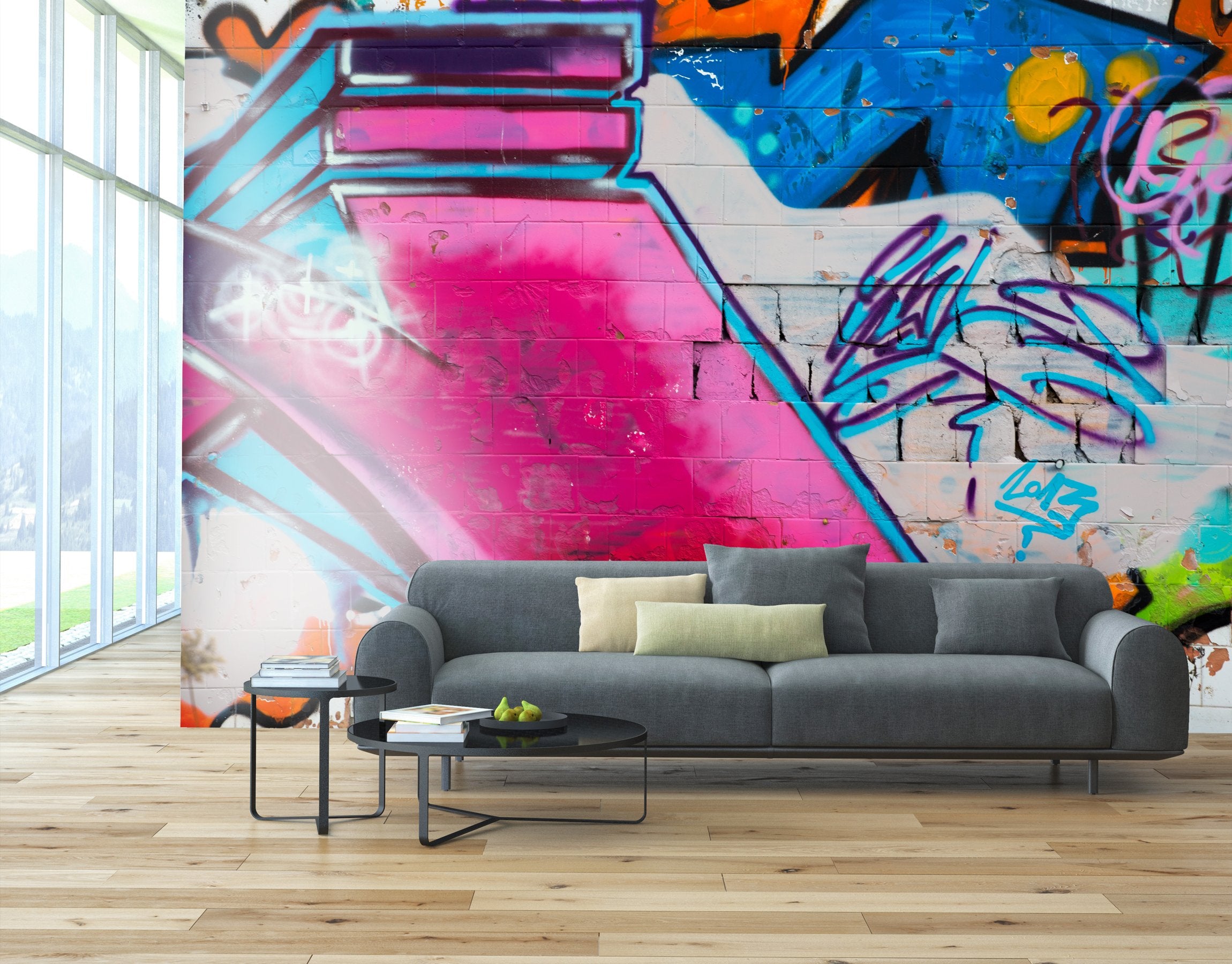 PVC Fototapete Graffiti Wall - ECO Wandbild Selbstklebende Tapete - 3D Vinyl Wandsticker XXL  SW280