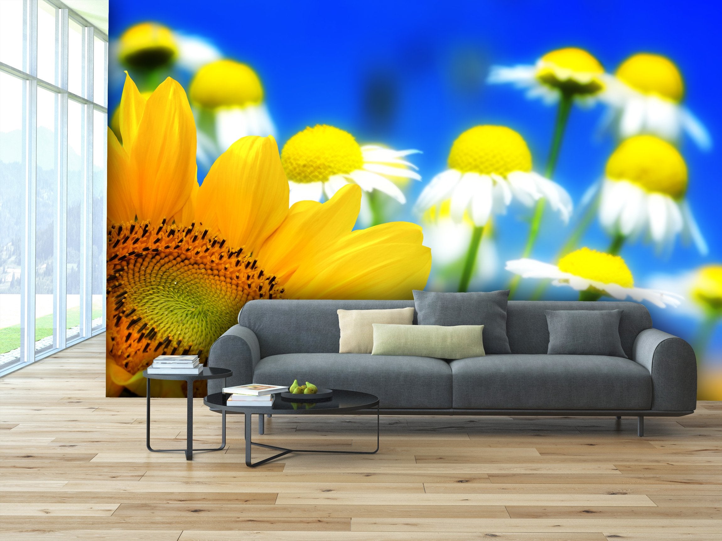 PVC Fototapete Flower backgrounds – ECO Wandbild Selbstklebende Tapete – 3D Vinyl Wandsticker XXL  SW074 - life-decor.de