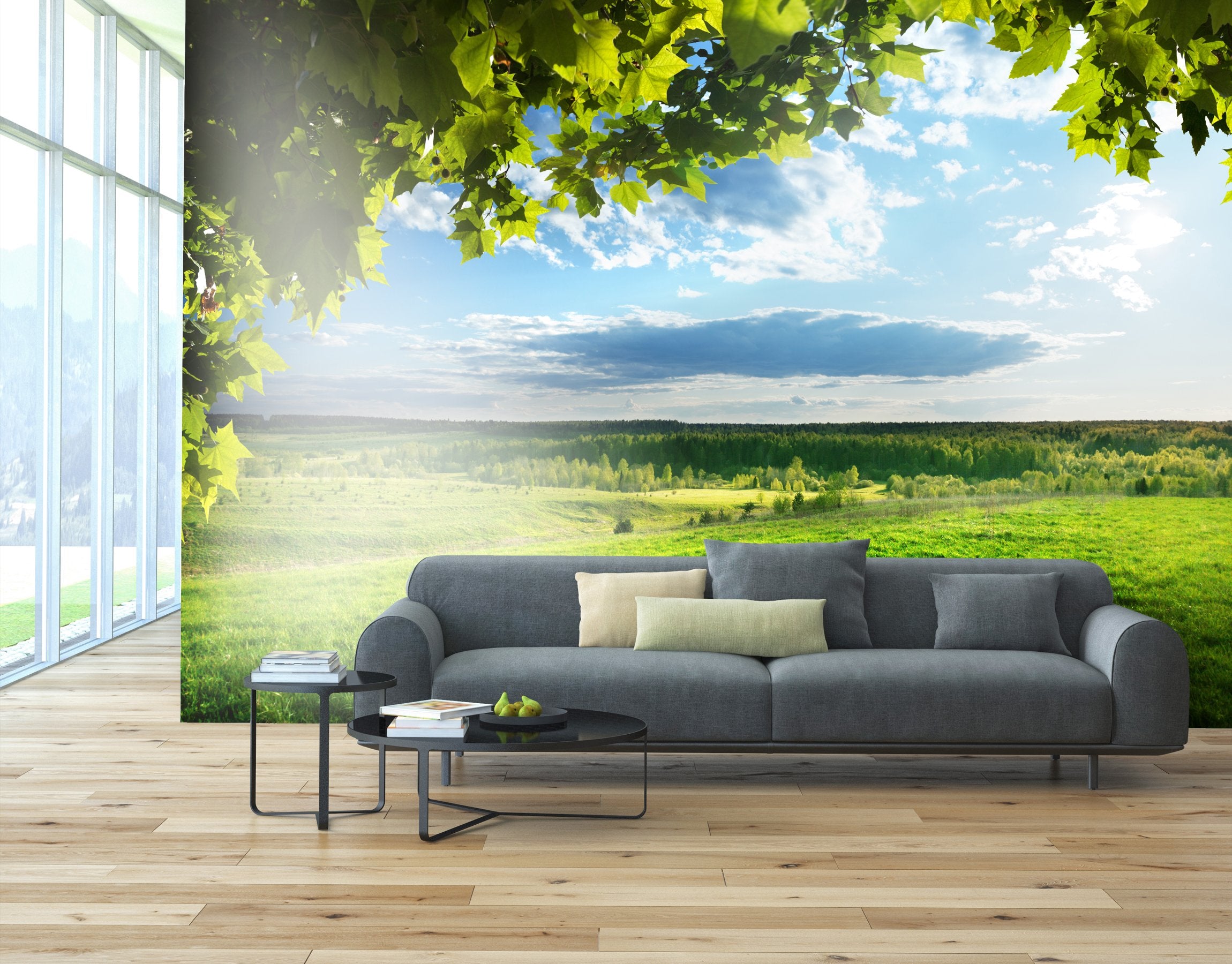 PVC Fototapete Spring Grass - ECO Wandbild Selbstklebende Tapete - 3D Vinyl Wandsticker XXL  SW270