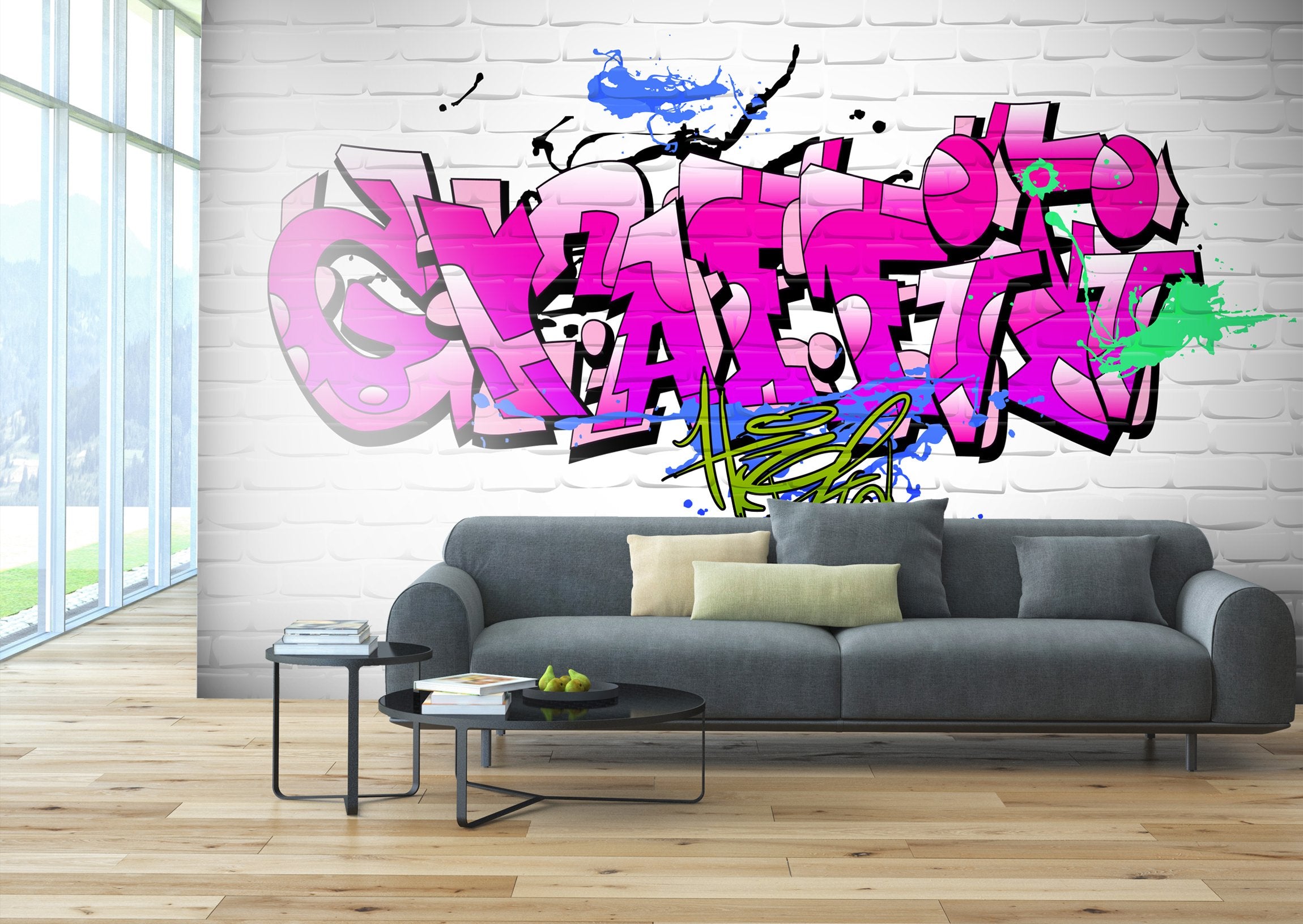 PVC Fototapete Graffiti Wall – ECO Wandbild Selbstklebende Tapete – 3D Vinyl Wandsticker XXL  SW151 - life-decor.de