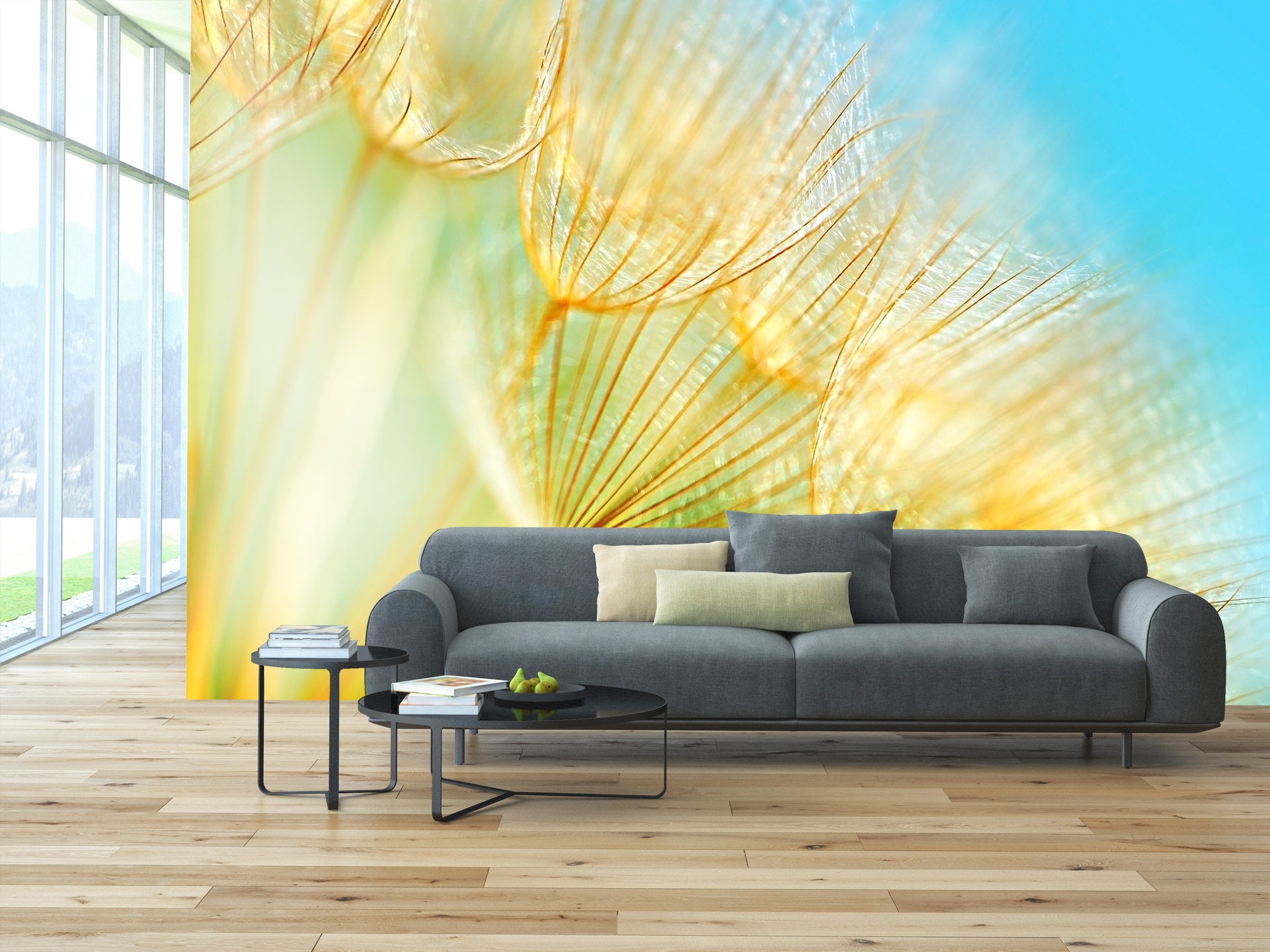PVC Fototapete Soft Flowers - ECO Wandbild Selbstklebende Tapete - 3D Vinyl Wandsticker XXL  SW033