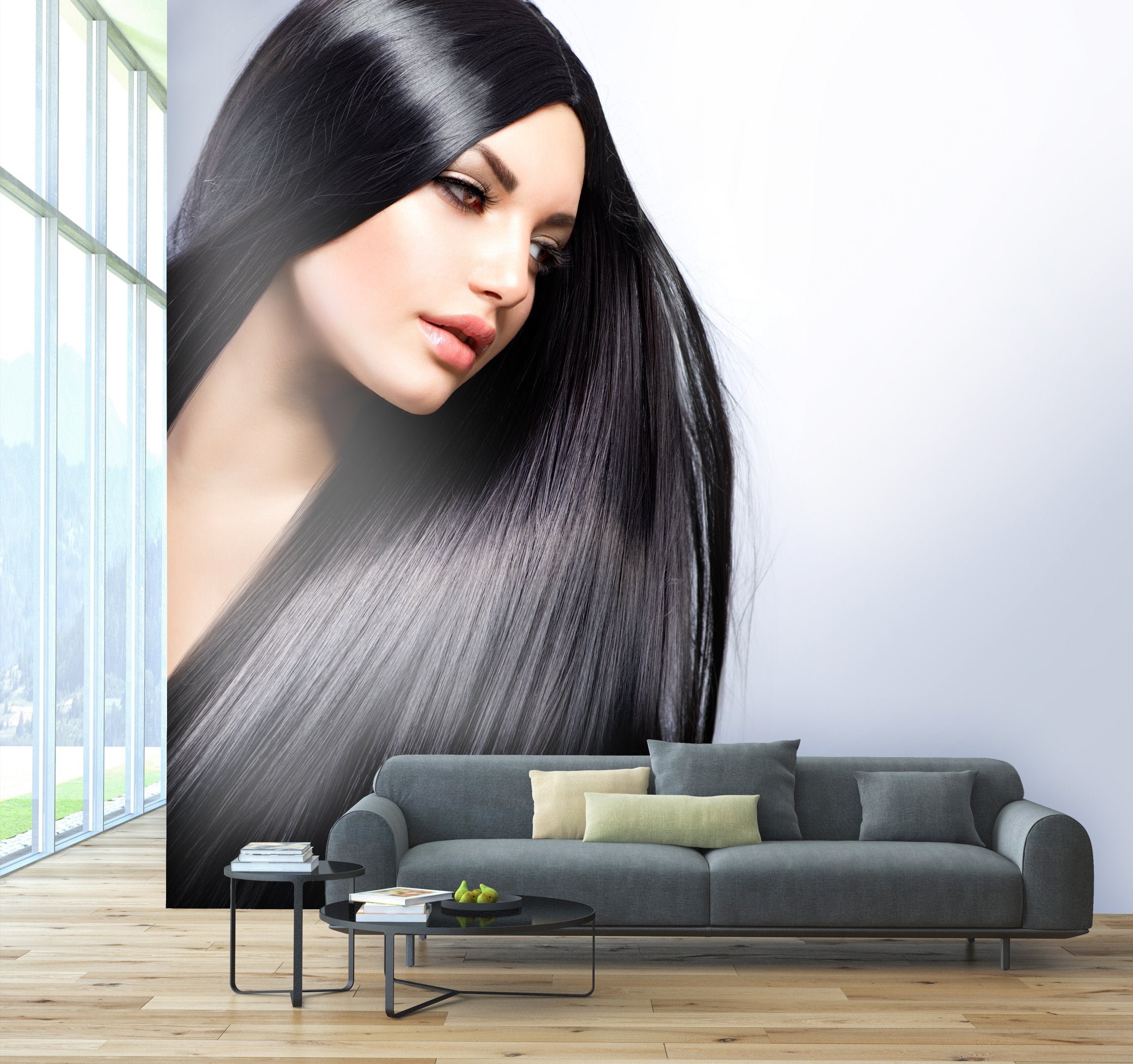 PVC Fototapete Brunette Girl - ECO Wandbild Selbstklebende Tapete - 3D Vinyl Wandsticker XXL  SW146