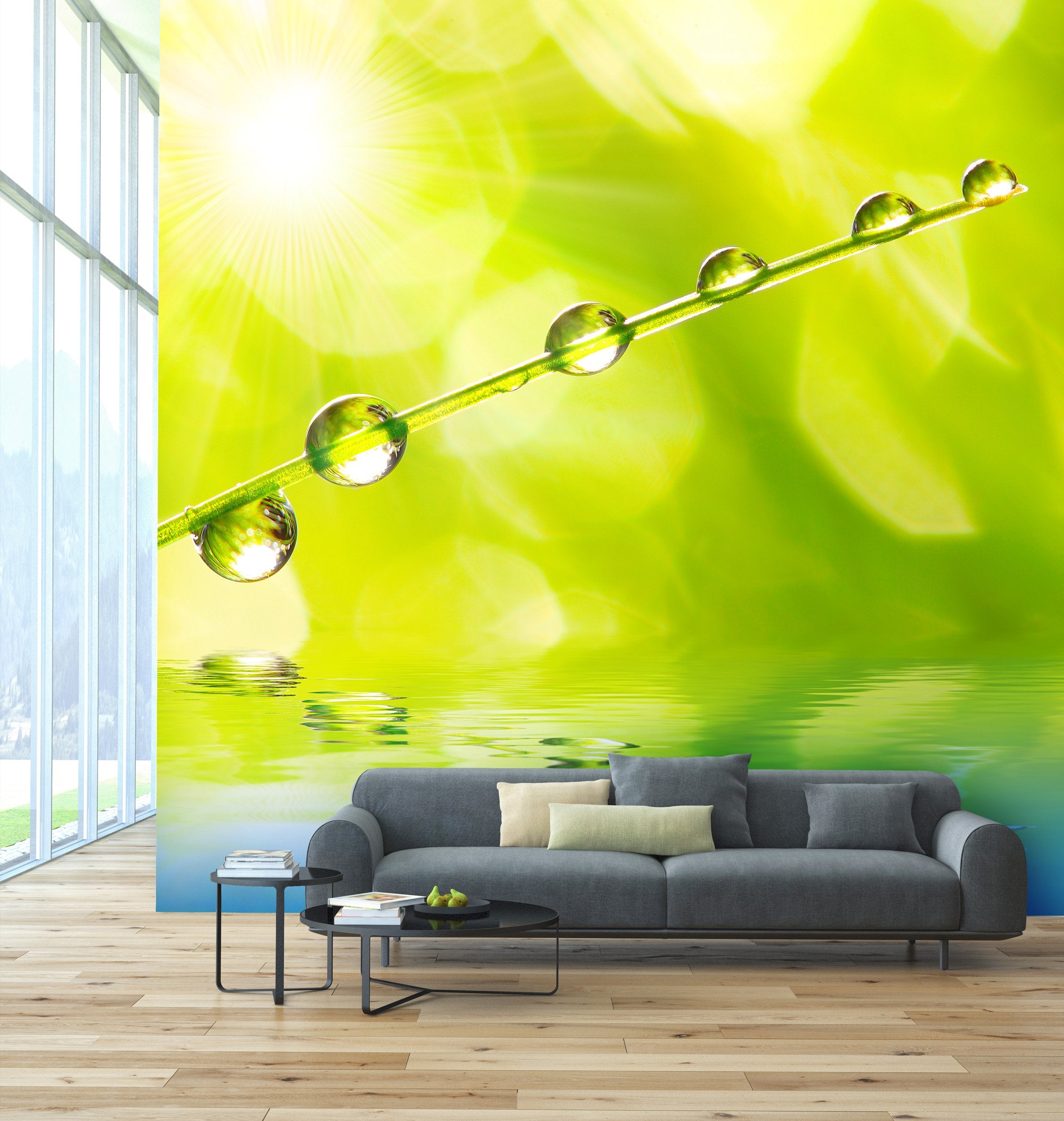 PVC Fototapete Fresh Morning Dew - ECO Wandbild Selbstklebende Tapete - 3D Vinyl Wandsticker XXL  SW214