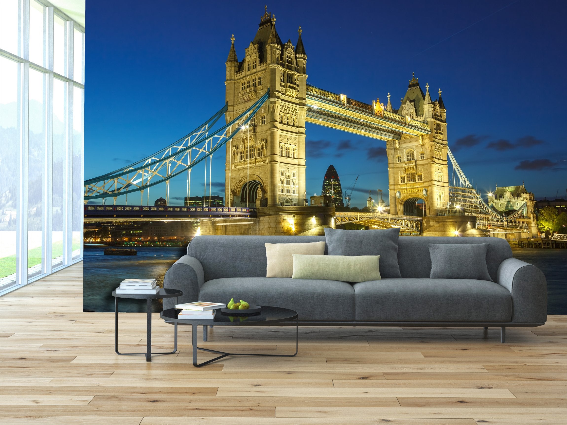 PVC Fototapete Tower Bridge - ECO Wandbild Selbstklebende Tapete - 3D Vinyl Wandsticker XXL  SW037