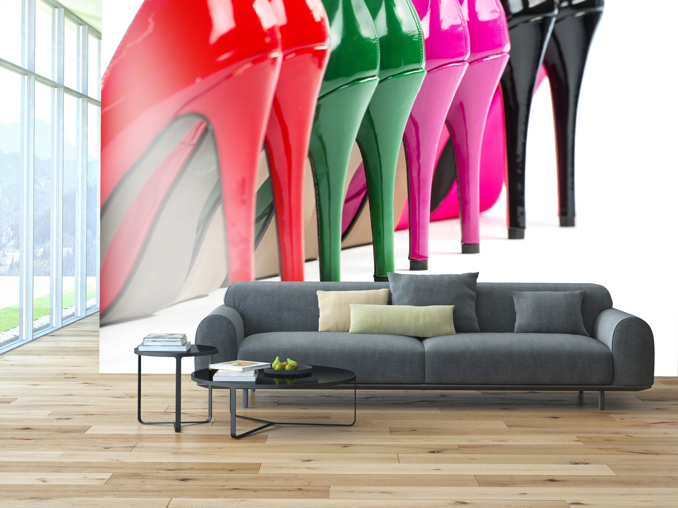 PVC Fototapete High Heels - ECO Wandbild Selbstklebende Tapete - 3D Vinyl Wandsticker XXL  SW140