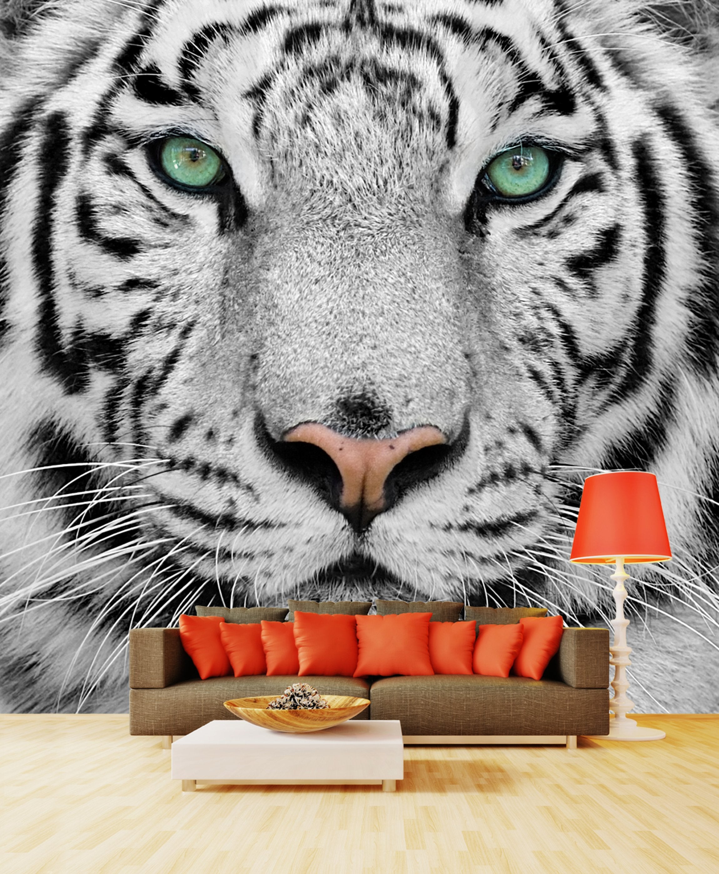 PVC Fototapete Tiger - ECO Wandbild Selbstklebende Tapete - 3D Vinyl Wandsticker XXL  SW056