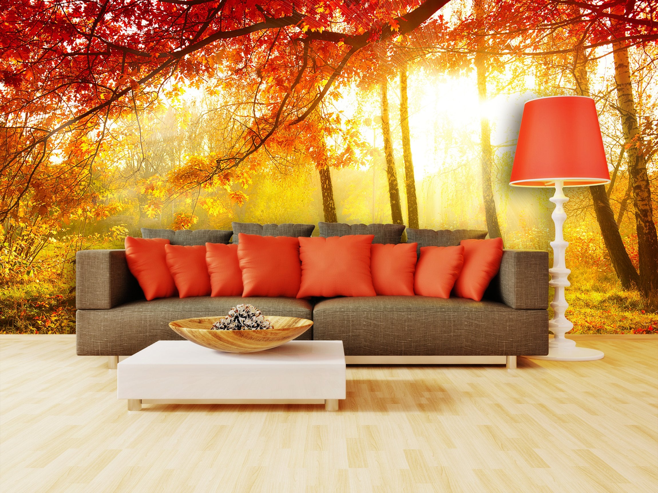 PVC Fototapete Autumnal Park – ECO Wandbild Selbstklebende Tapete – 3D Vinyl Wandsticker XXL  SW093 - life-decor.de