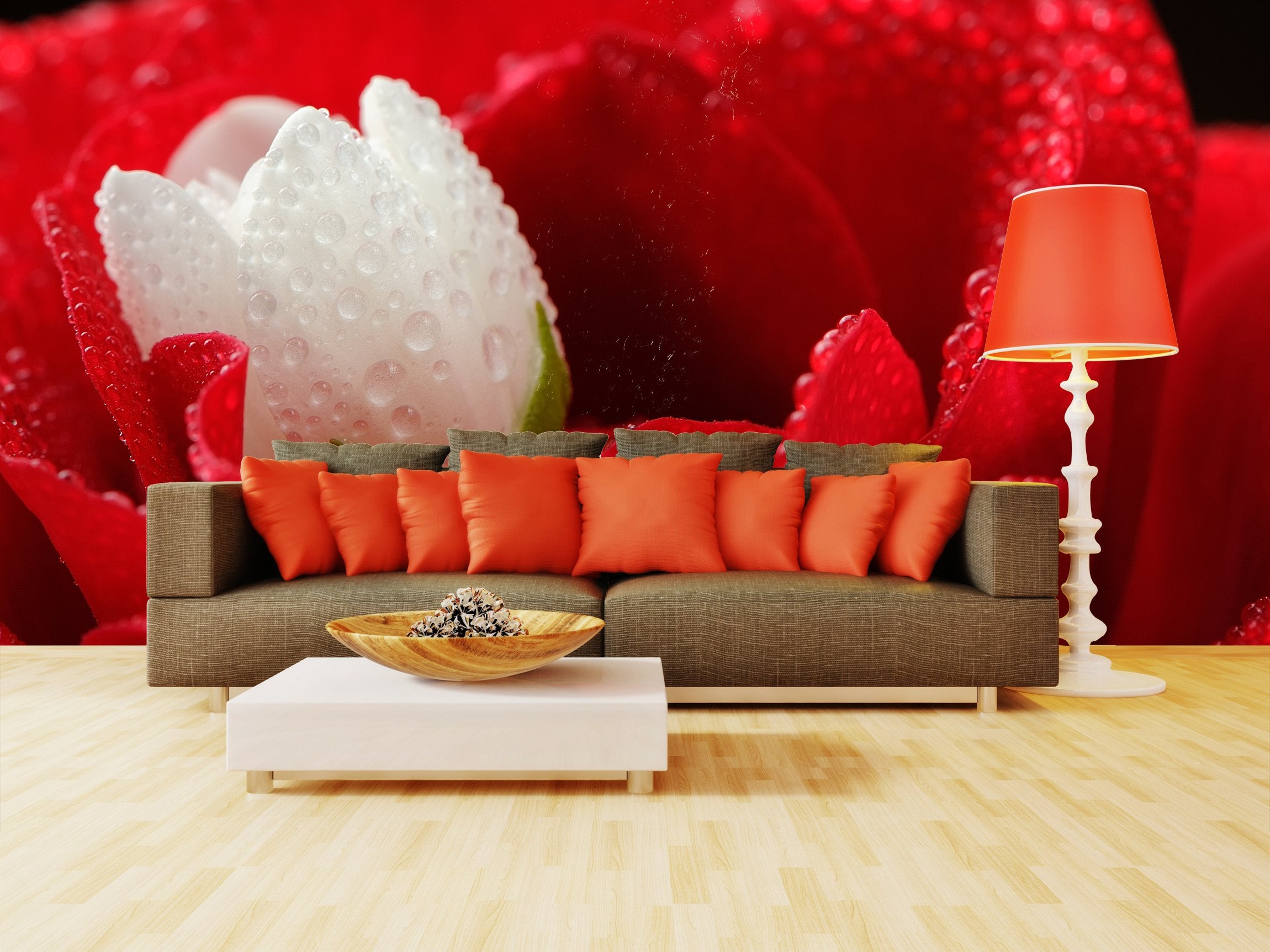 PVC Fototapete Red Rose - ECO Wandbild Selbstklebende Tapete - 3D Vinyl Wandsticker XXL  SW089