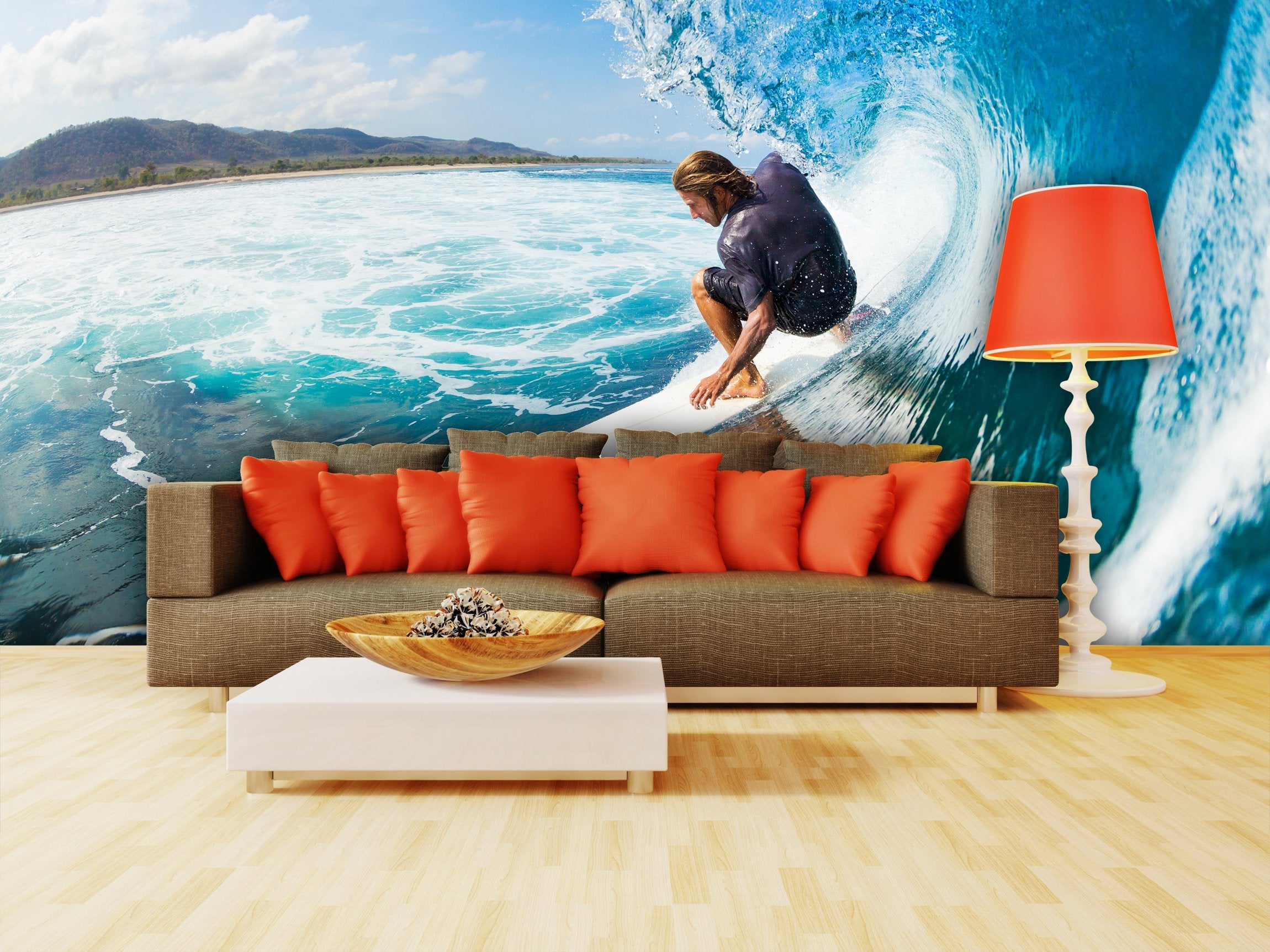 PVC Fototapete Surfing - ECO Wandbild Selbstklebende Tapete - 3D Vinyl Wandsticker XXL  SW027