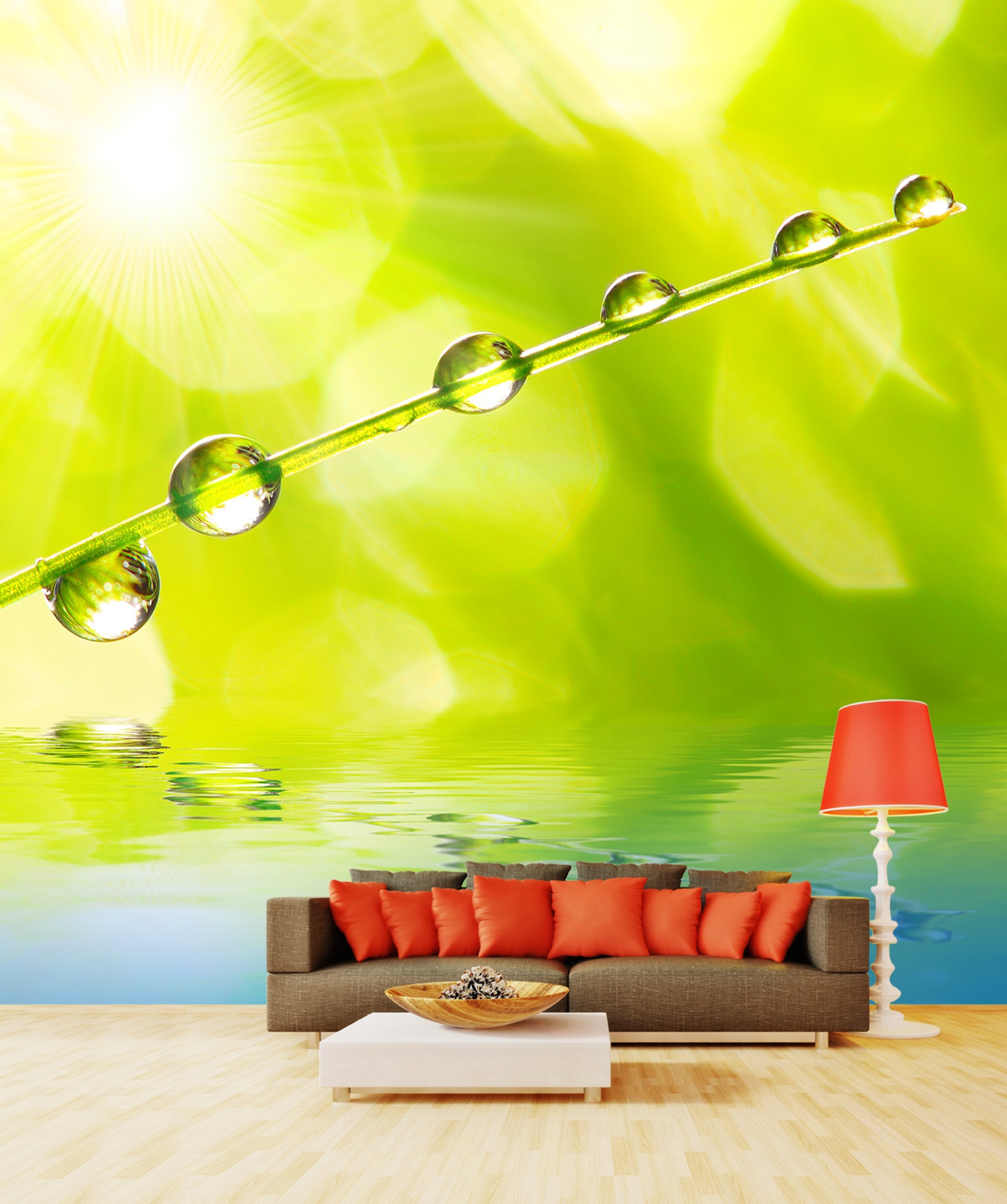 PVC Fototapete Fresh Morning Dew - ECO Wandbild Selbstklebende Tapete - 3D Vinyl Wandsticker XXL  SW214