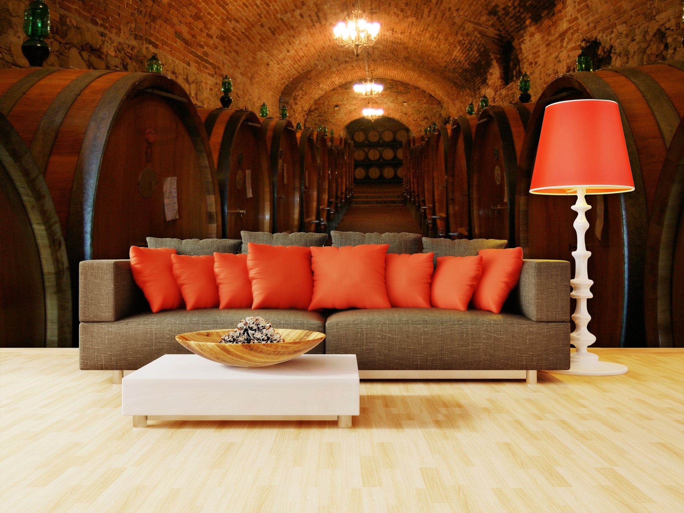 PVC Fototapete Winery Cellar - ECO Wandbild Selbstklebende Tapete - 3D Vinyl Wandsticker XXL  SW103