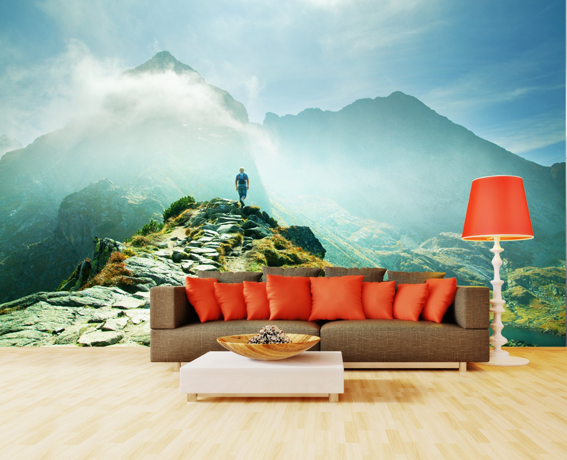 PVC Fototapete Mountains Landscape – ECO Wandbild Selbstklebende Tapete – 3D Vinyl Wandsticker XXL  SW239 - life-decor.de