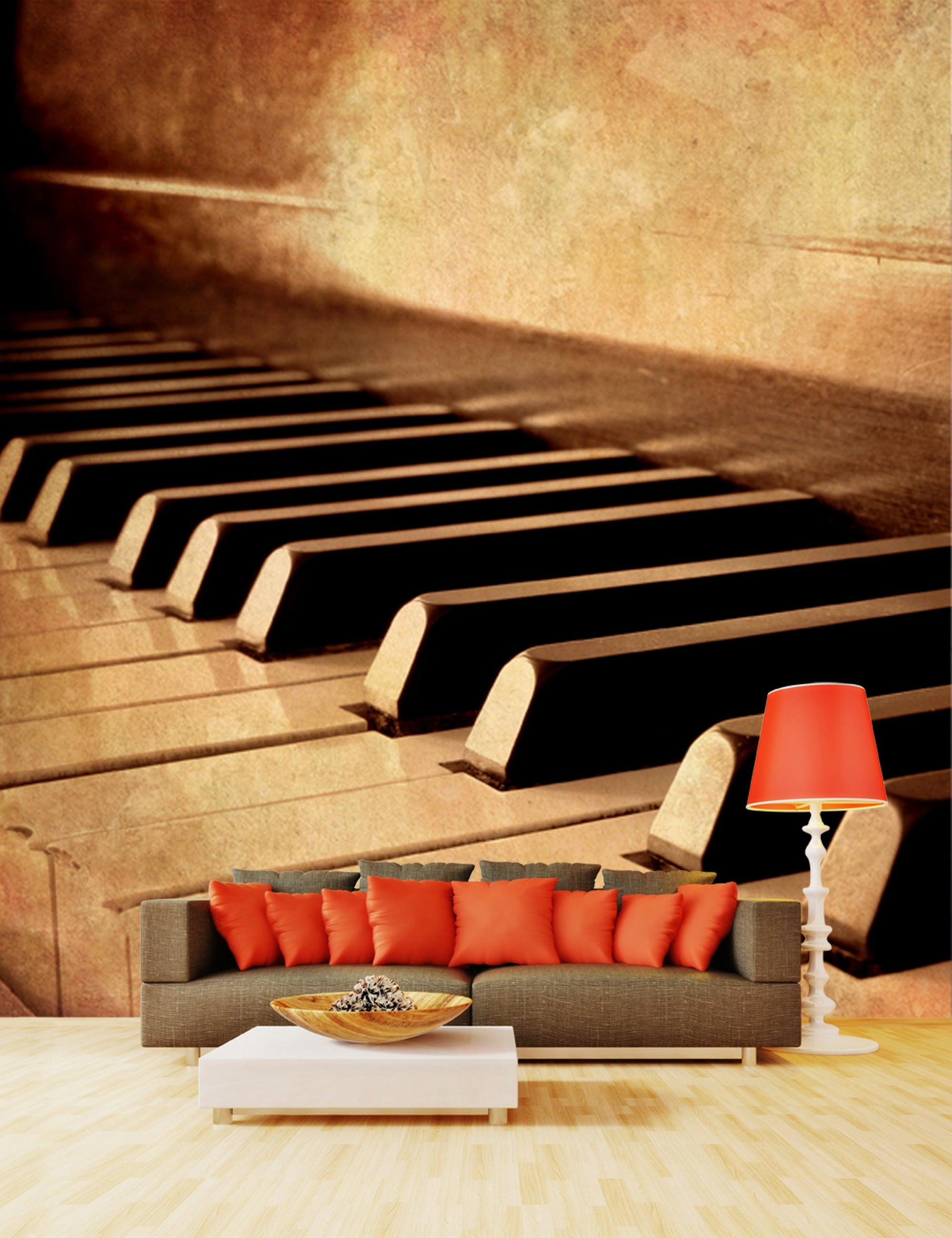 PVC Fototapete Piano Keys – ECO Wandbild Selbstklebende Tapete – 3D Vinyl Wandsticker XXL  SW168 - life-decor.de