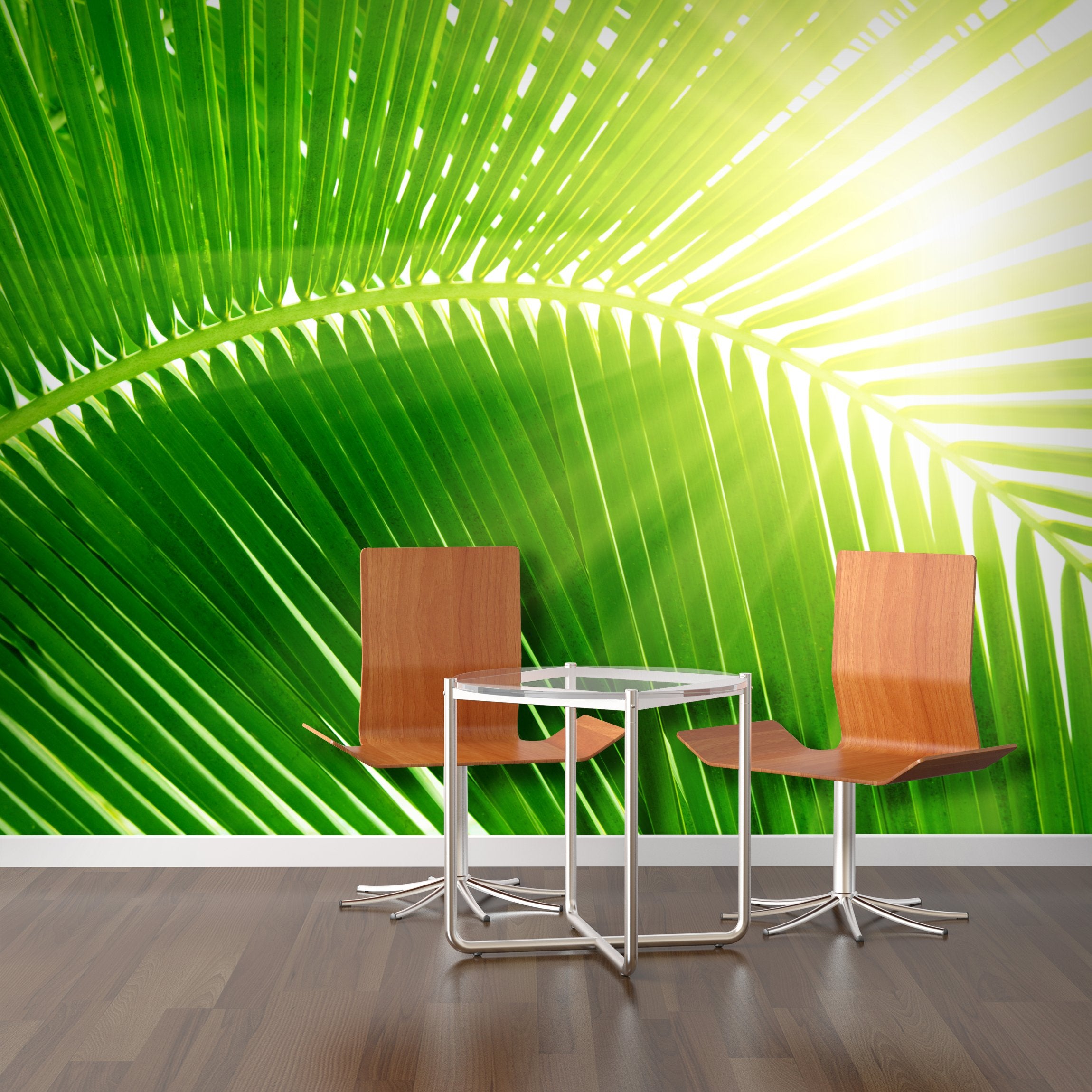 PVC Fototapete Palm And Morning Light - ECO Wandbild Selbstklebende Tapete - 3D Vinyl Wandsticker XXL  SW099
