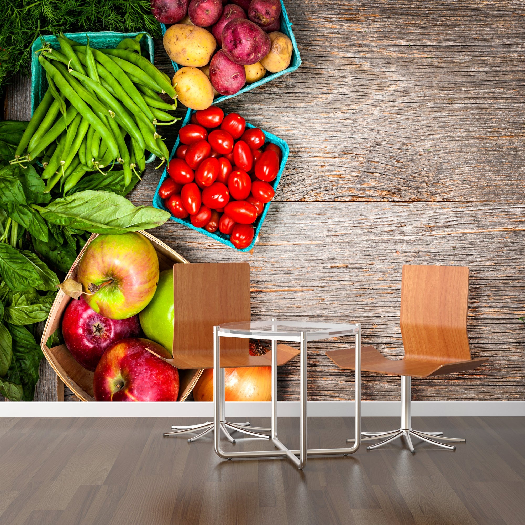PVC Fototapete Fruits And Vegetables – ECO Wandbild Selbstklebende Tapete – 3D Vinyl Wandsticker XXL  SW187 - life-decor.de