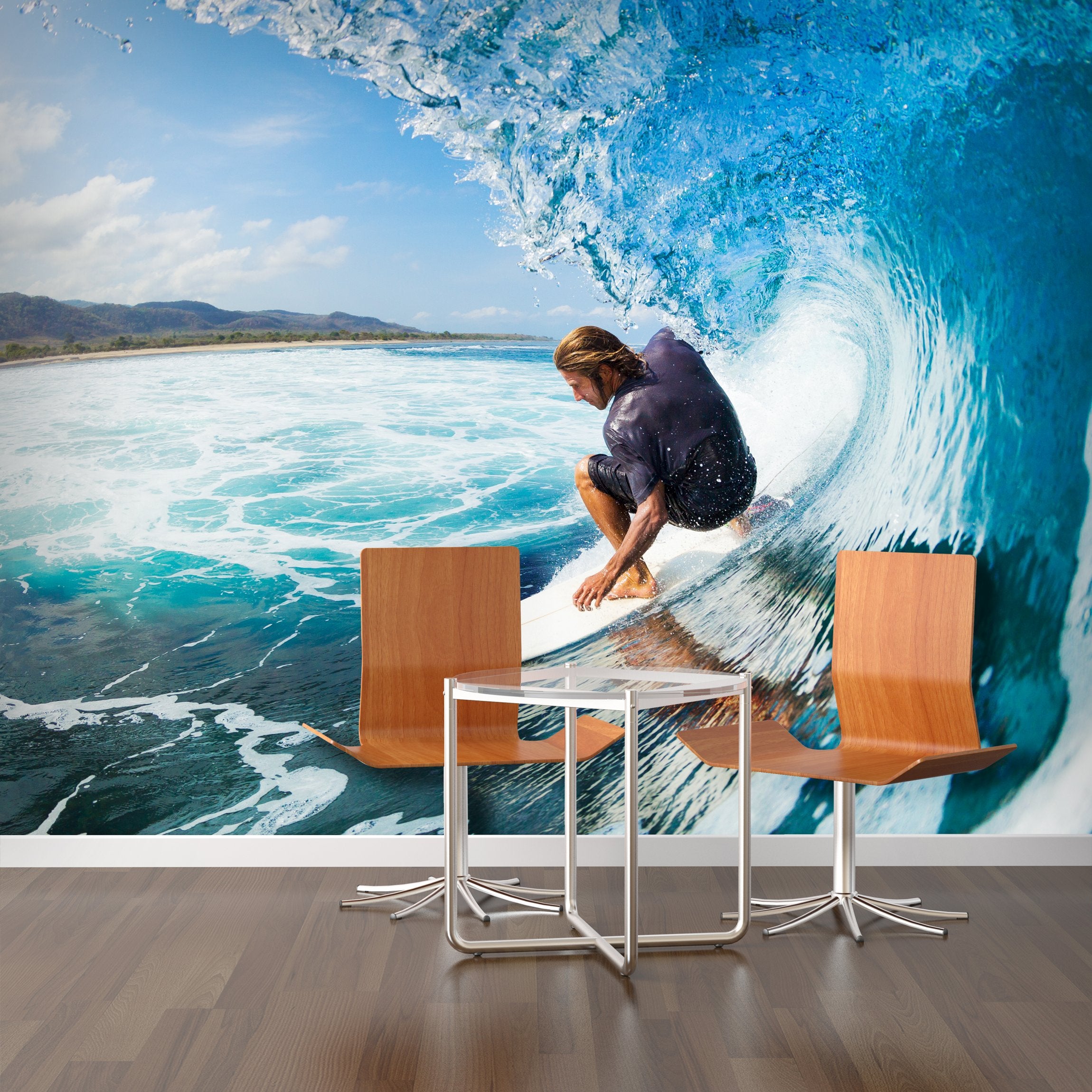 PVC Fototapete Surfing - ECO Wandbild Selbstklebende Tapete - 3D Vinyl Wandsticker XXL  SW027