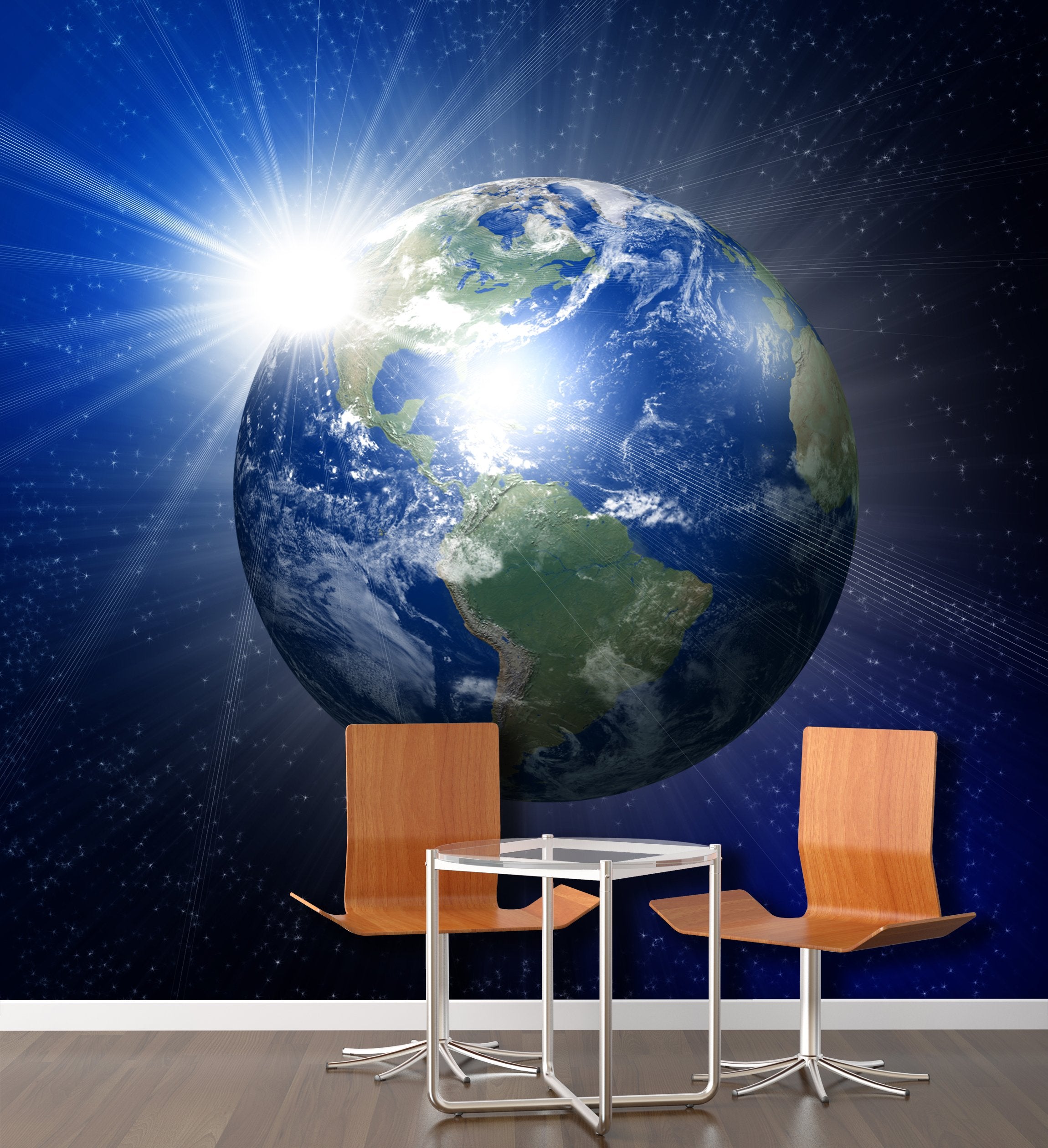 PVC Fototapete Planet Earth – ECO Wandbild Selbstklebende Tapete – 3D Vinyl Wandsticker XXL  SW302 - life-decor.de