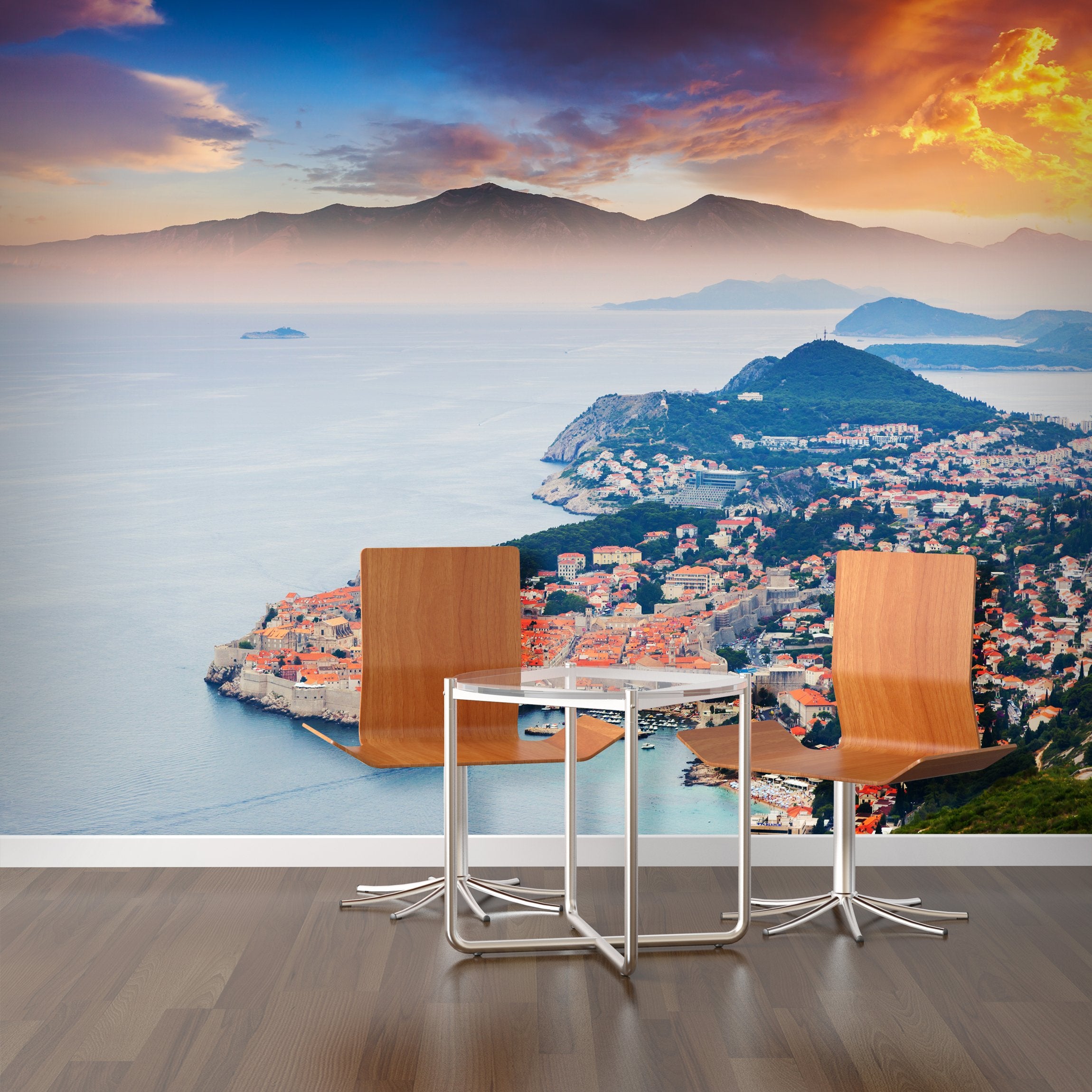 PVC Fototapete Majestic Colorful Sunset – ECO Wandbild Selbstklebende Tapete – 3D Vinyl Wandsticker XXL  SW078 - life-decor.de