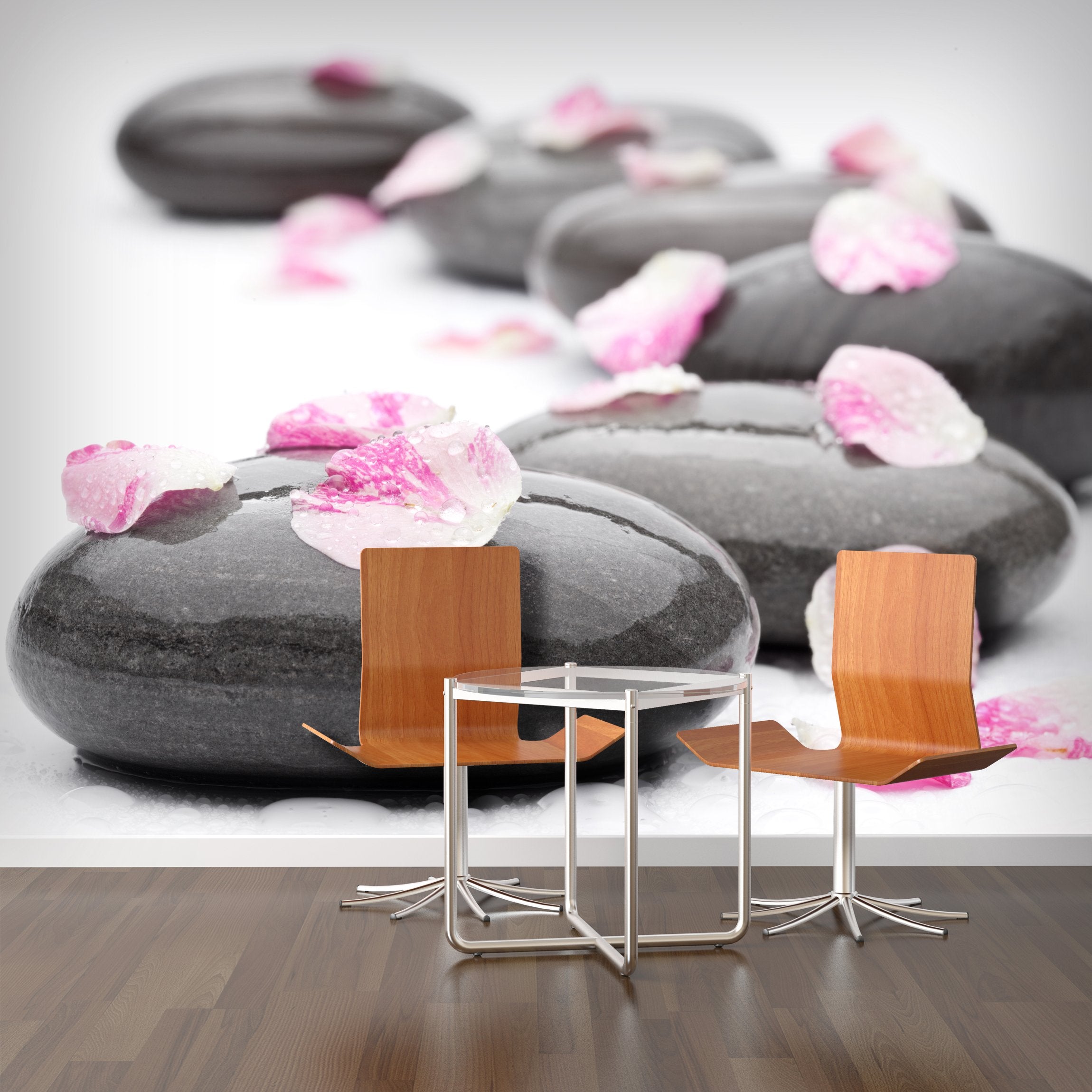 PVC Fototapete Spa Stones - ECO Wandbild Selbstklebende Tapete - 3D Vinyl Wandsticker XXL  SW053