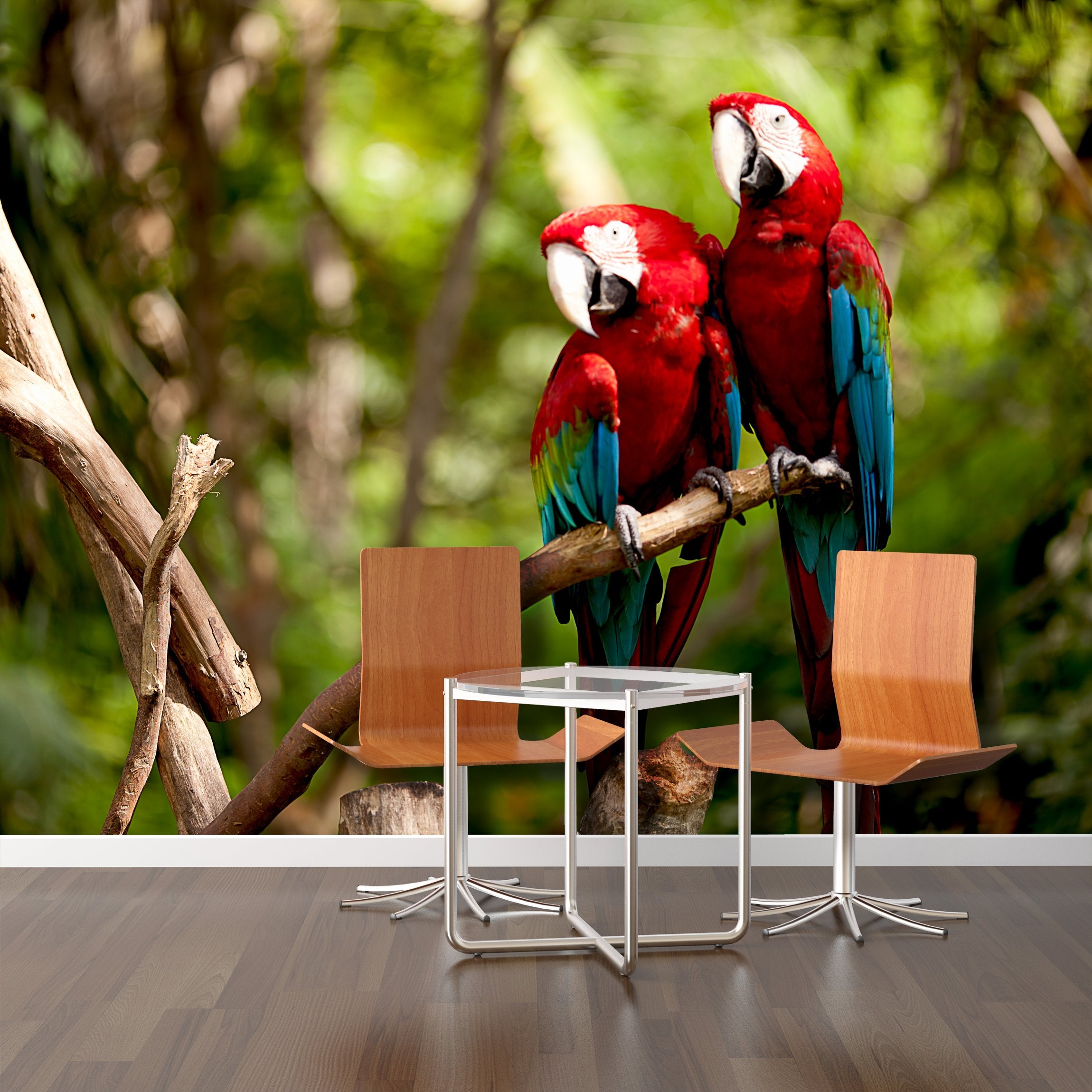 PVC Fototapete Colorful Macaw - ECO Wandbild Selbstklebende Tapete - 3D Vinyl Wandsticker XXL  SW023