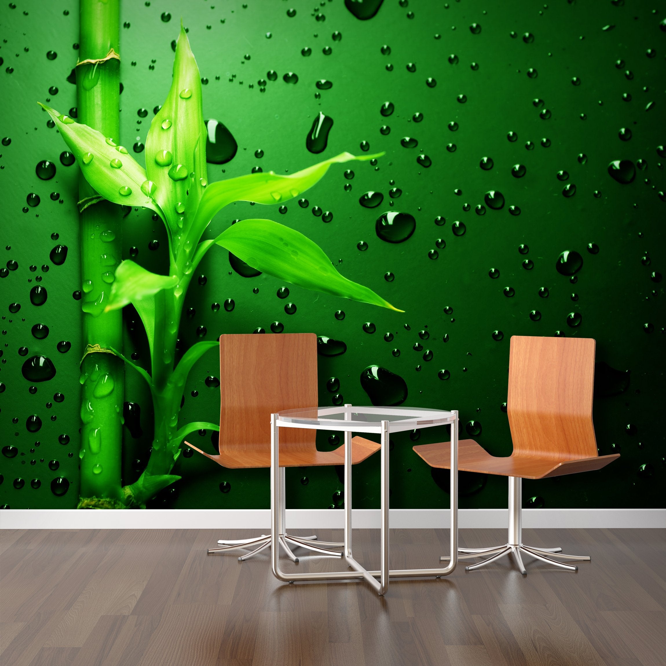 PVC Fototapete Green Bamboo - ECO Wandbild Selbstklebende Tapete - 3D Vinyl Wandsticker XXL  SW083