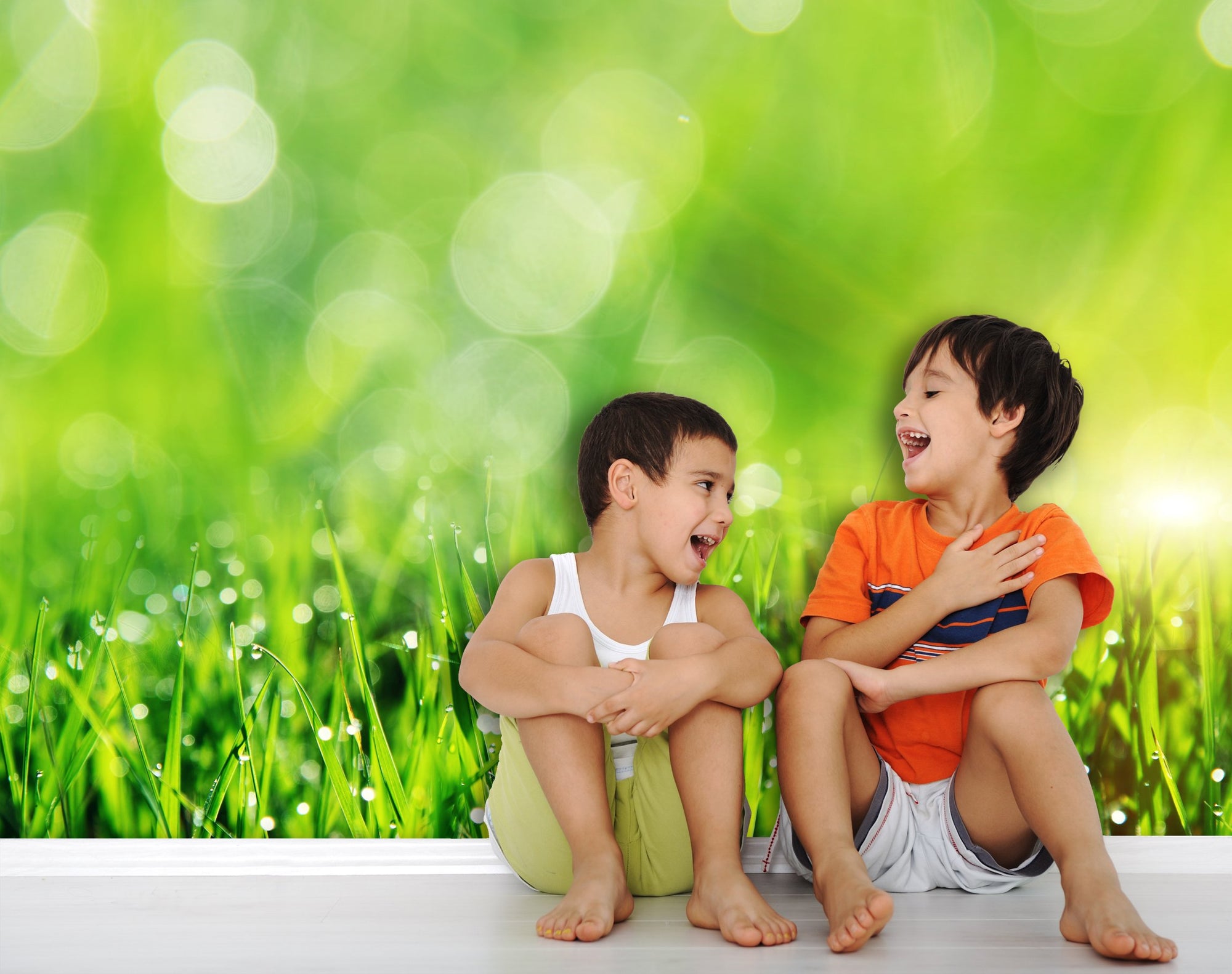 PVC Fototapete Spring Grass – ECO Wandbild Selbstklebende Tapete – 3D Vinyl Wandsticker XXL  SW215 - life-decor.de