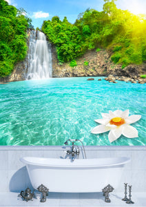 PVC Fototapete Waterfall – ECO Wandbild Selbstklebende Tapete – 3D Vinyl Wandsticker XXL  SW195 - life-decor.de