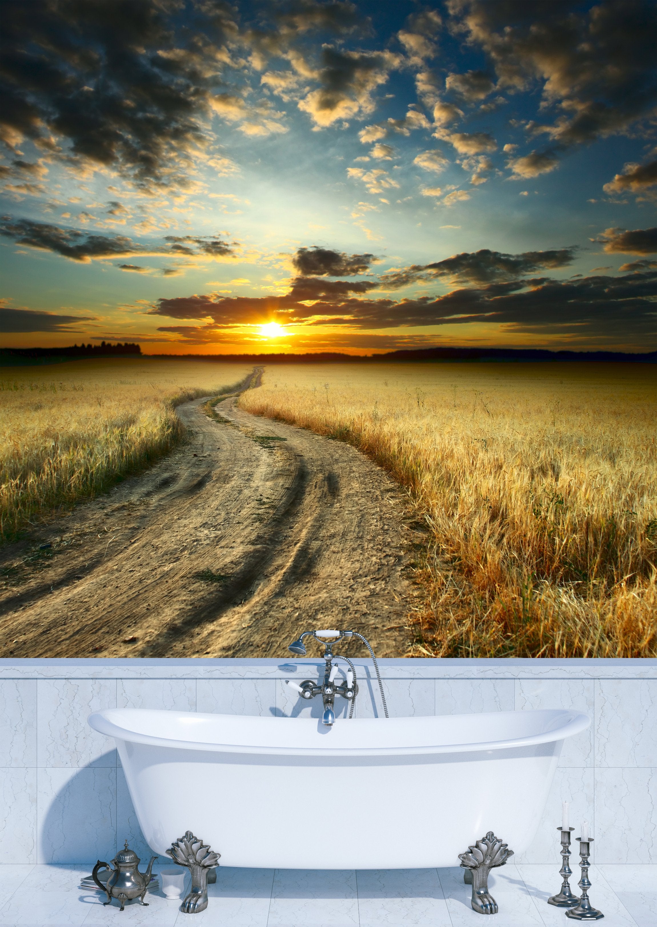 PVC Fototapete Road – ECO Wandbild Selbstklebende Tapete – 3D Vinyl Wandsticker XXL  SW245 - life-decor.de