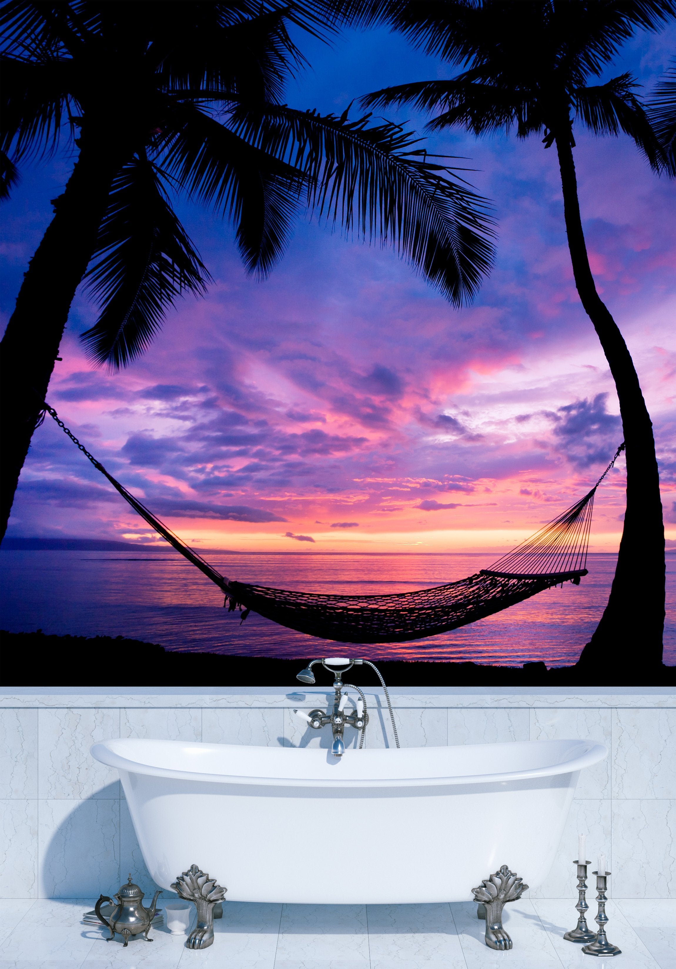PVC Fototapete Beautiful Vacation Sunset - ECO Wandbild Selbstklebende Tapete - 3D Vinyl Wandsticker XXL  SW210