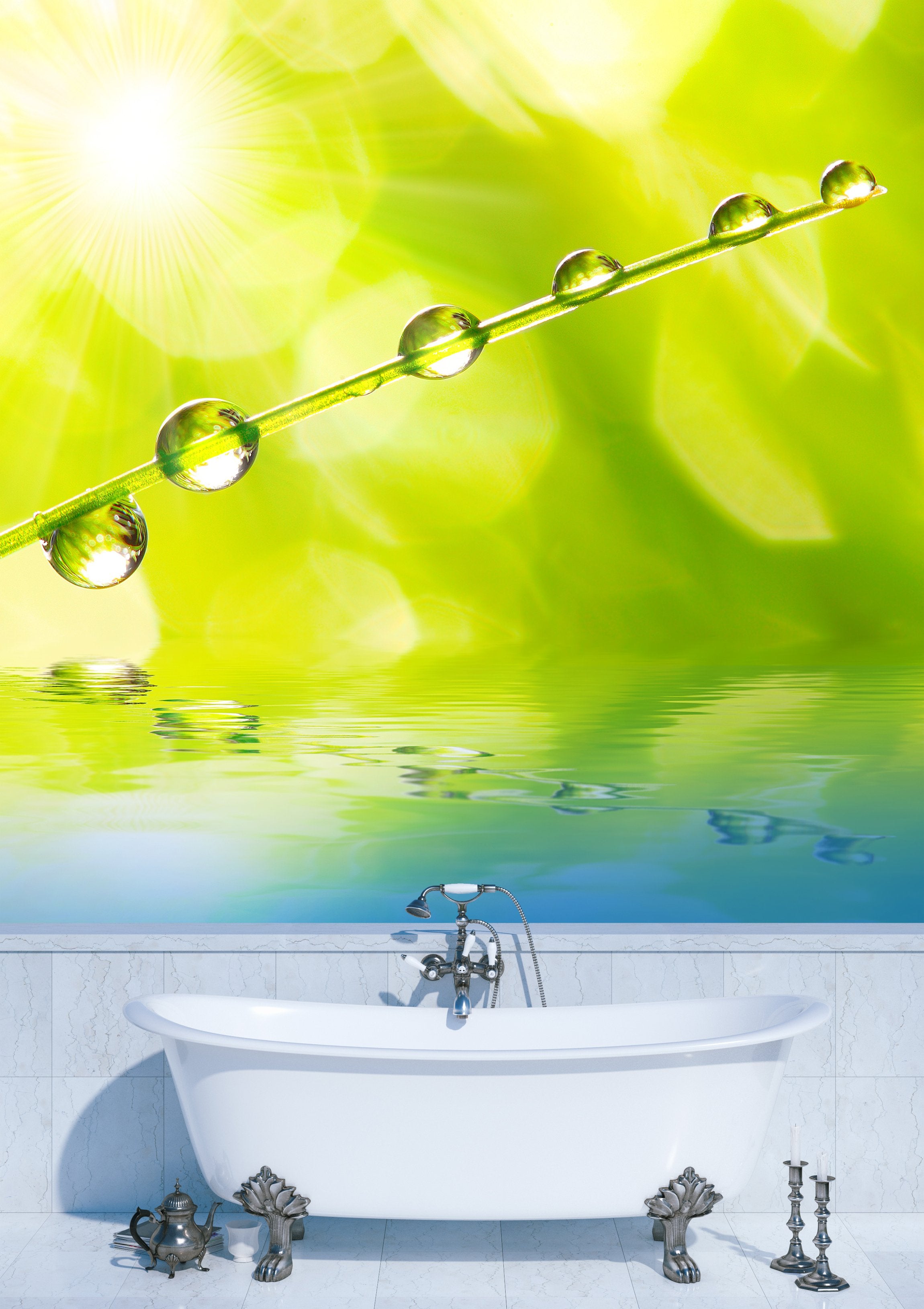 PVC Fototapete Fresh Morning Dew - ECO Wandbild Selbstklebende Tapete - 3D Vinyl Wandsticker XXL  SW214