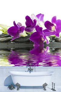 PVC Fototapete Purple Orchid – ECO Wandbild Selbstklebende Tapete – 3D Vinyl Wandsticker XXL  SW059 - life-decor.de