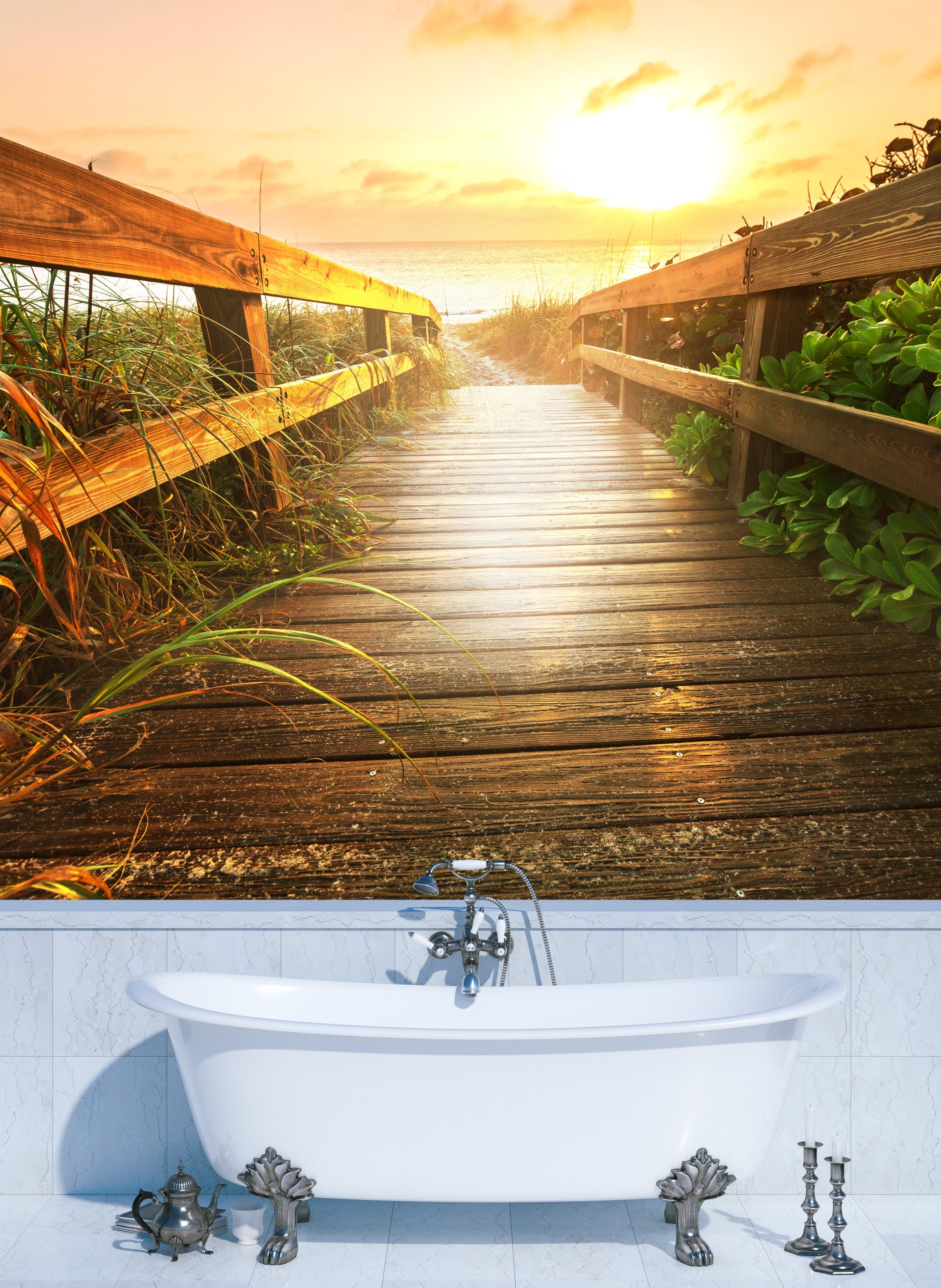 PVC Fototapete Magical Coast In The Evening - ECO Wandbild Selbstklebende Tapete - 3D Vinyl Wandsticker XXL  SW211