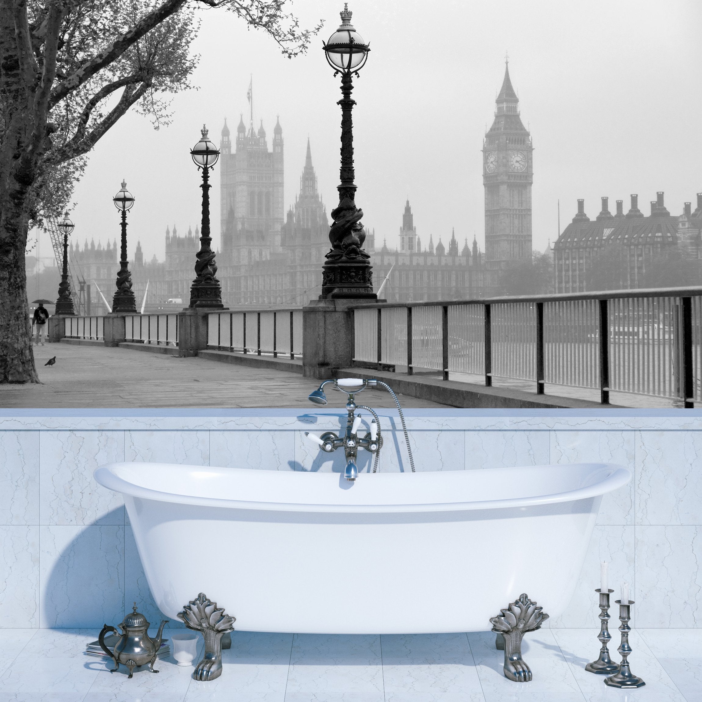 PVC Fototapete Big Ben – ECO Wandbild Selbstklebende Tapete – 3D Vinyl Wandsticker XXL  SW158 - life-decor.de