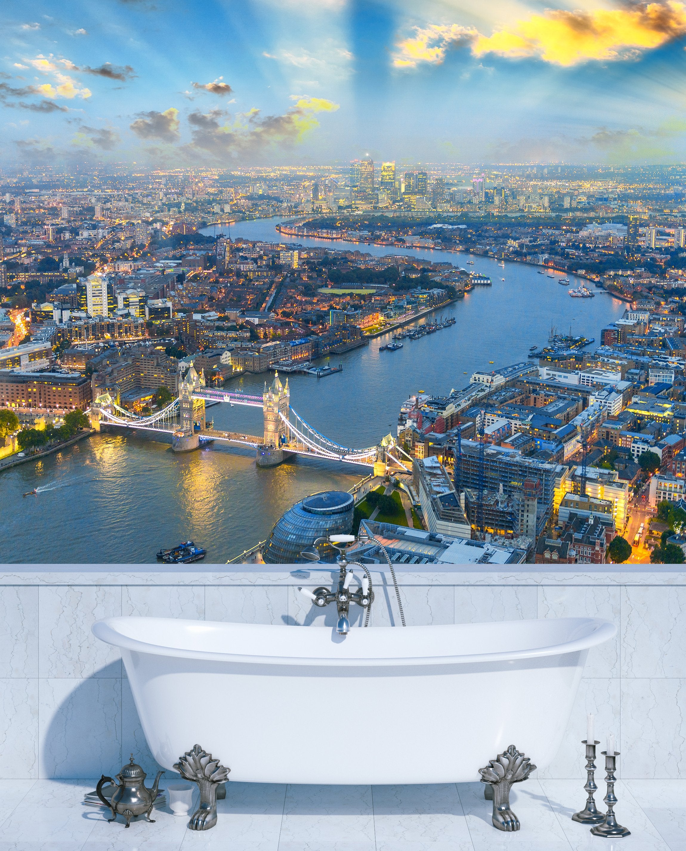 PVC Fototapete Tower Bridge - ECO Wandbild Selbstklebende Tapete - 3D Vinyl Wandsticker XXL  SW111