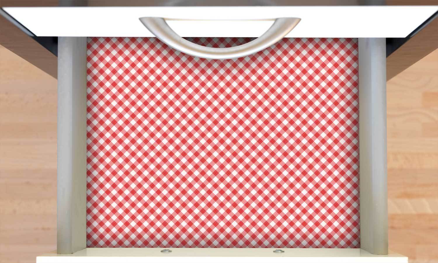 selbstklebende Folie für Möbel- Kariert-Rot PAT092 - life-decor.de